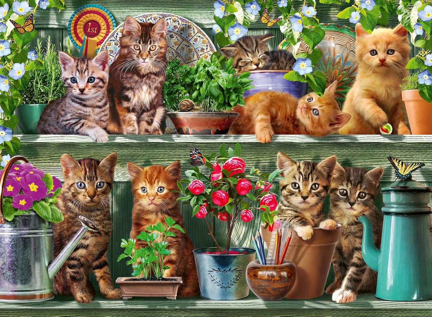 Ravensburger Cats on the Shelf 500-Piece Jigsaw Puzzle for Adults and Kids
