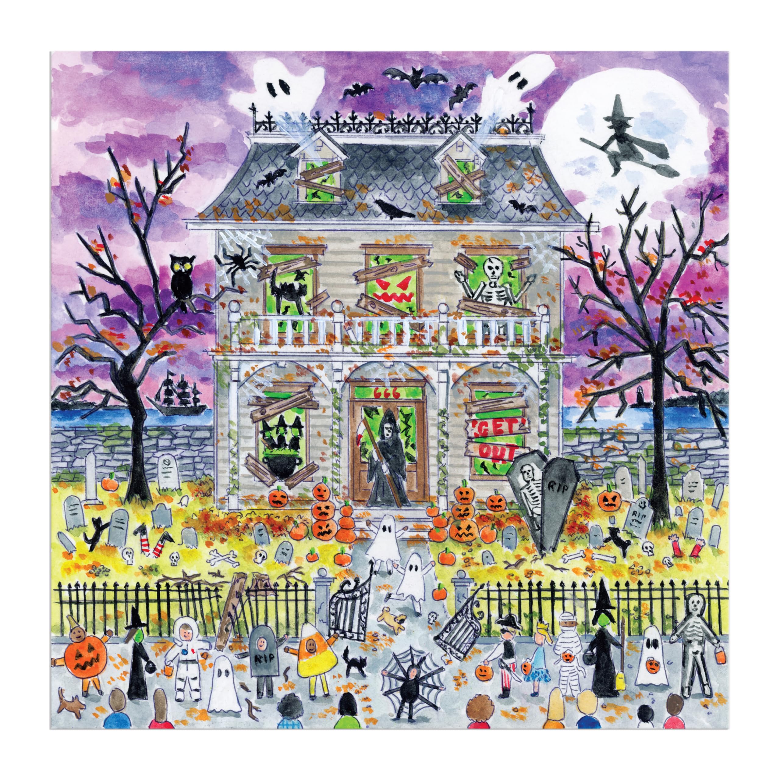 Galison Haunted House - 500 Piece Glow in the Dark Jigsaw Puzzle for Adults & Kids 3