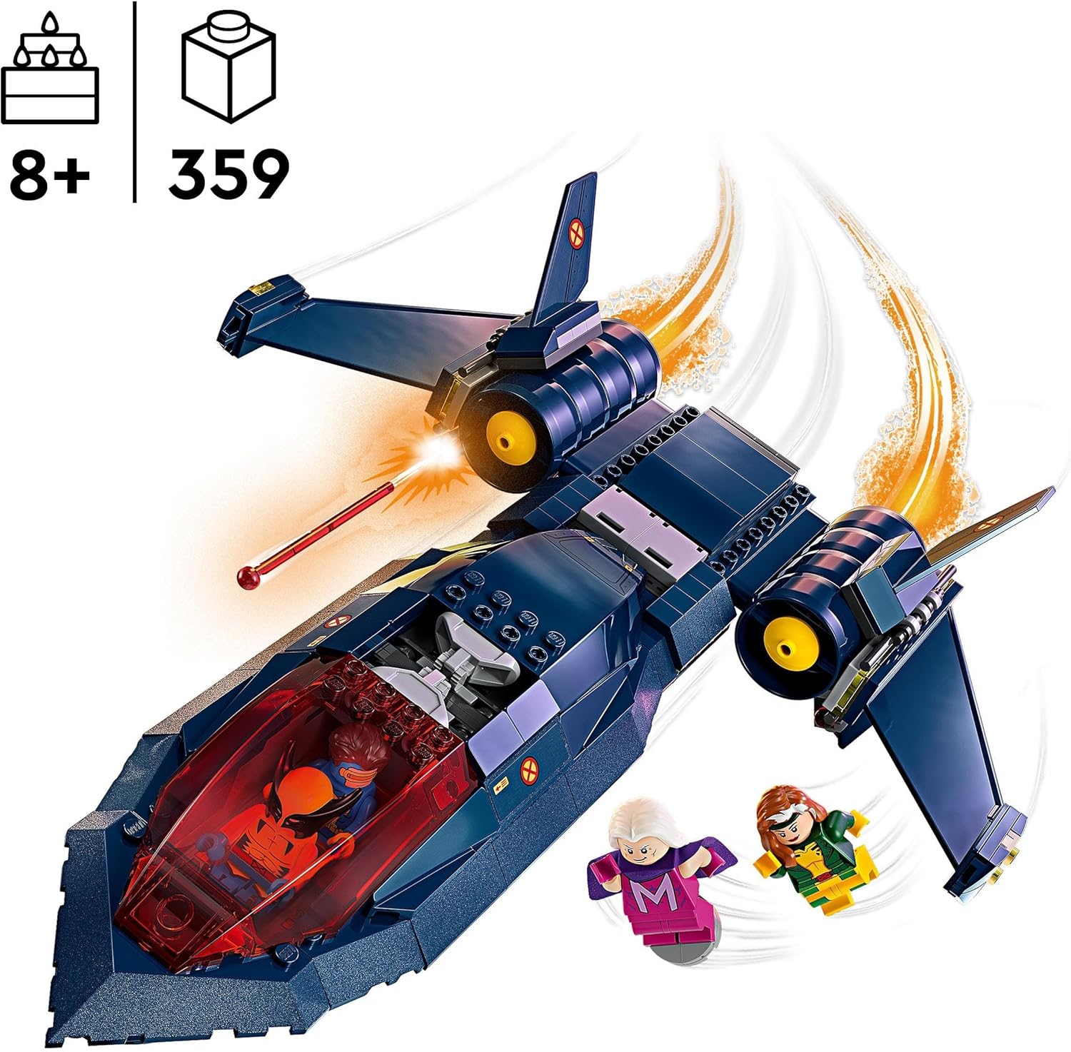 LEGO Marvel X-Men X-Jet Buildable Toy Plane - 359-Piece Set with 4 Minifigures for Kids 8+ 4