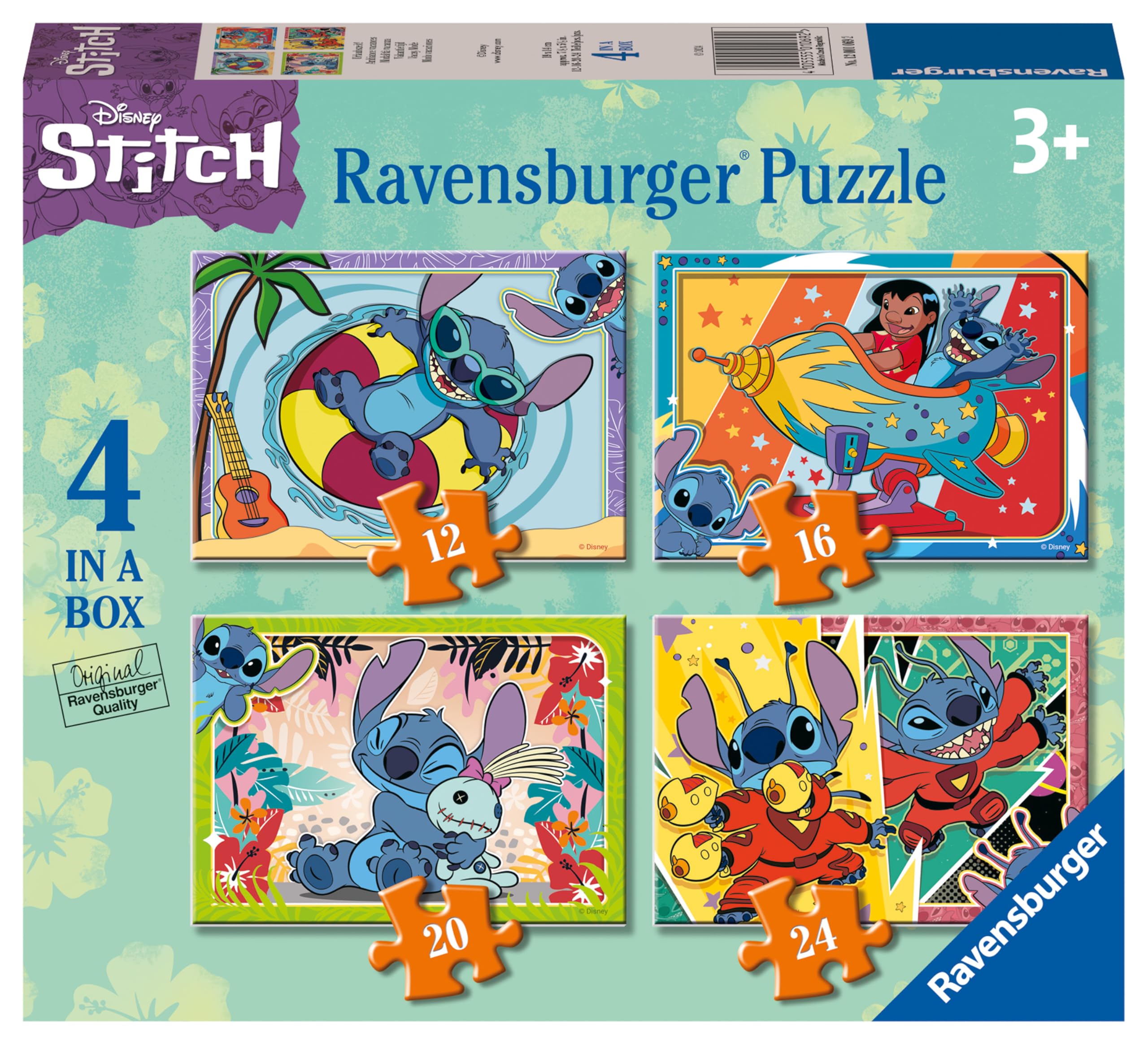 Ravensburger Disney Stitch Progressive Jigsaw Puzzles Set (4 Puzzles) for Ages 3+ 1