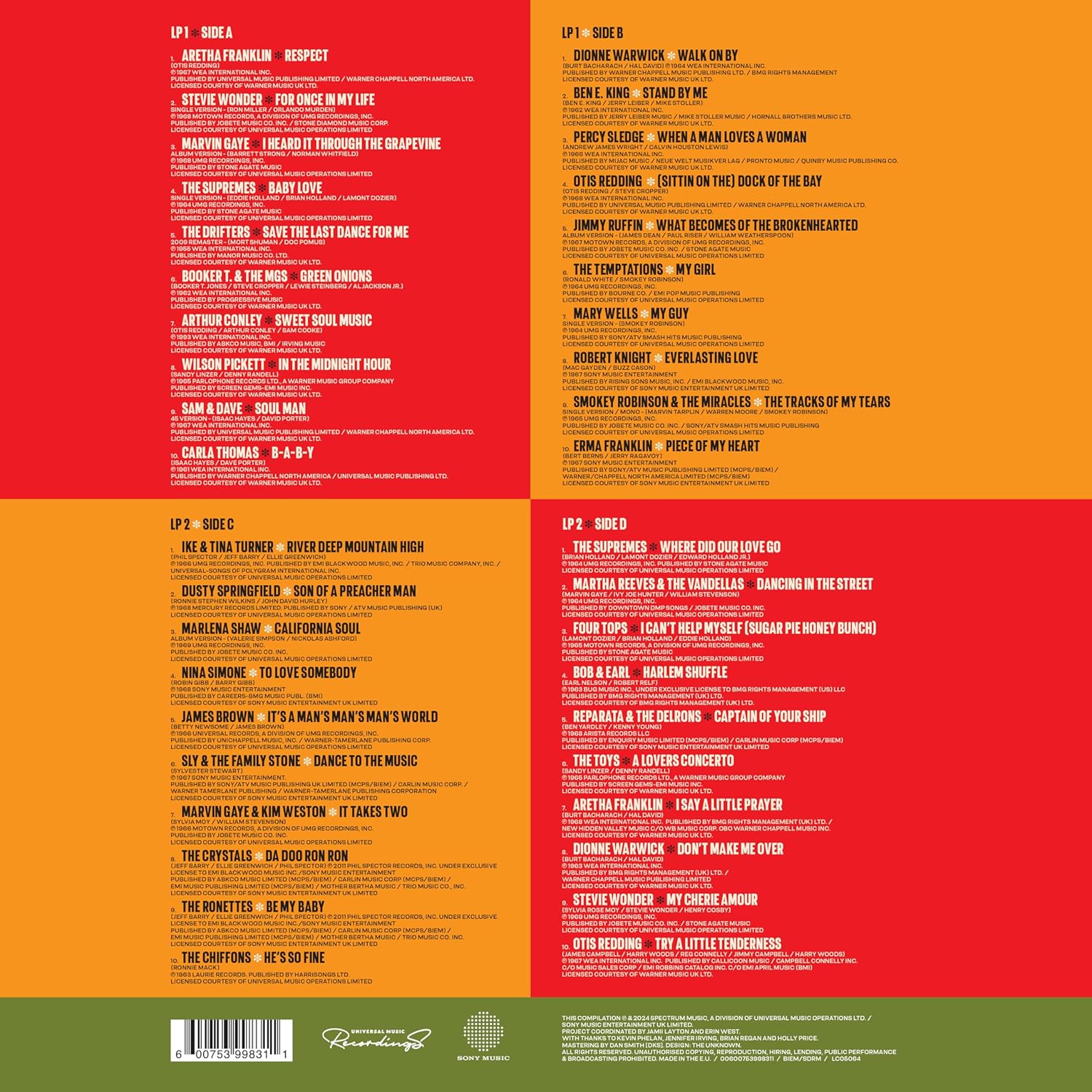 60s Soul Classics [VINYL] - Compilation Album Featuring Aretha Franklin, Marvin Gaye, Stevie Wonder