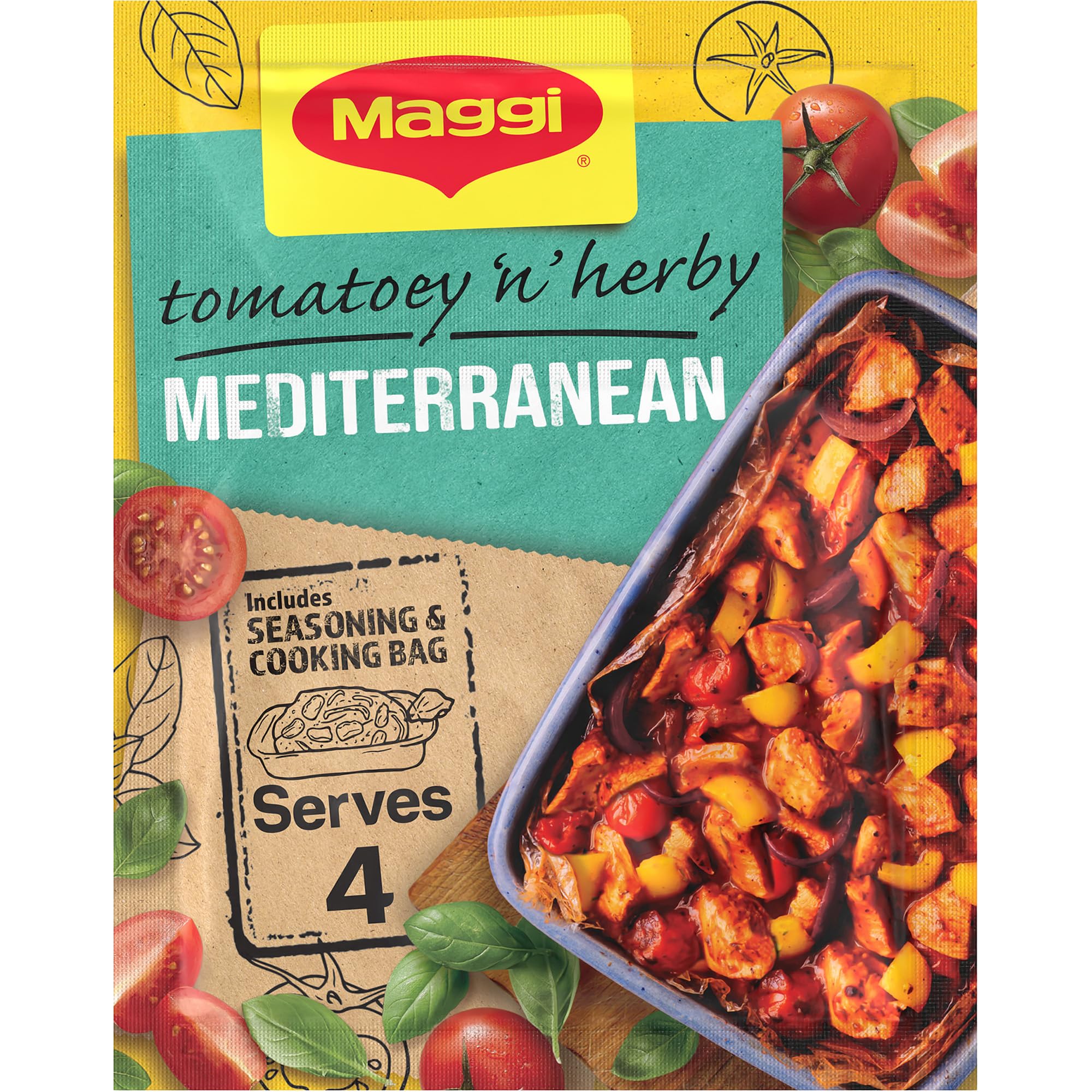 MAGGI So Juicy Chicken Mediterranean Recipe Mix (37g Sachet) with Cooking Bag