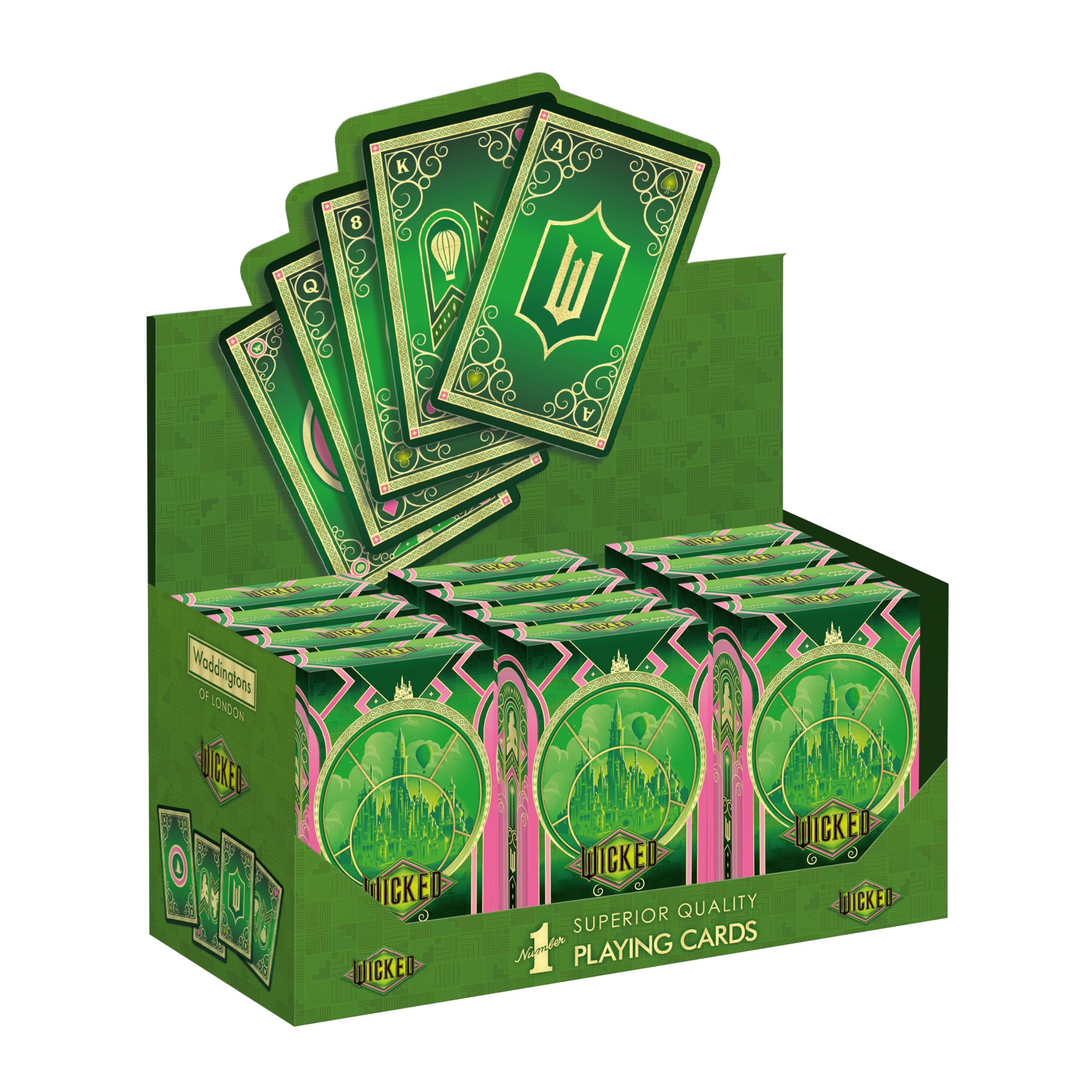 Waddingtons Number 1 Wicked Edition Playing Cards - Glinda & Elphaba Emblems | 52 Cards + 2 Jokers 8