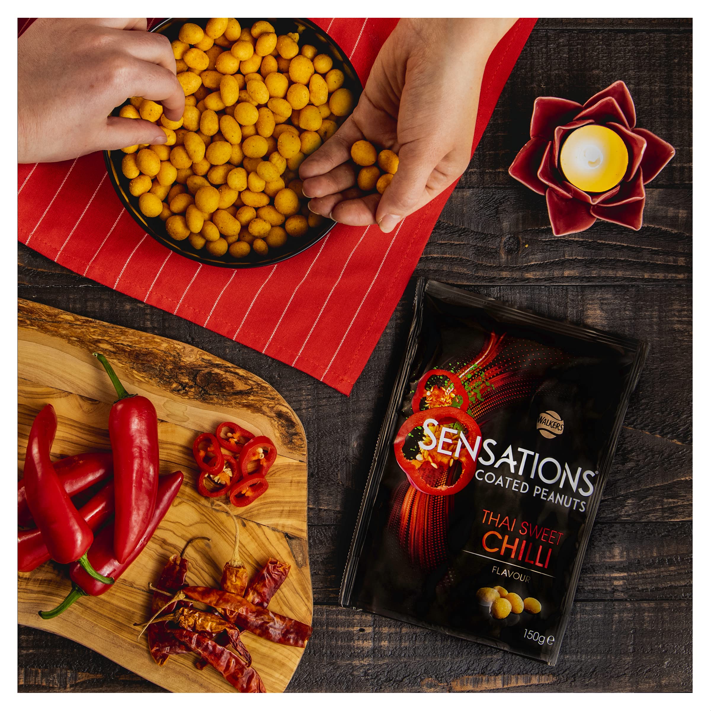 Walkers Sensations Thai Sweet Chilli Coated Sharing Peanuts 150g 4