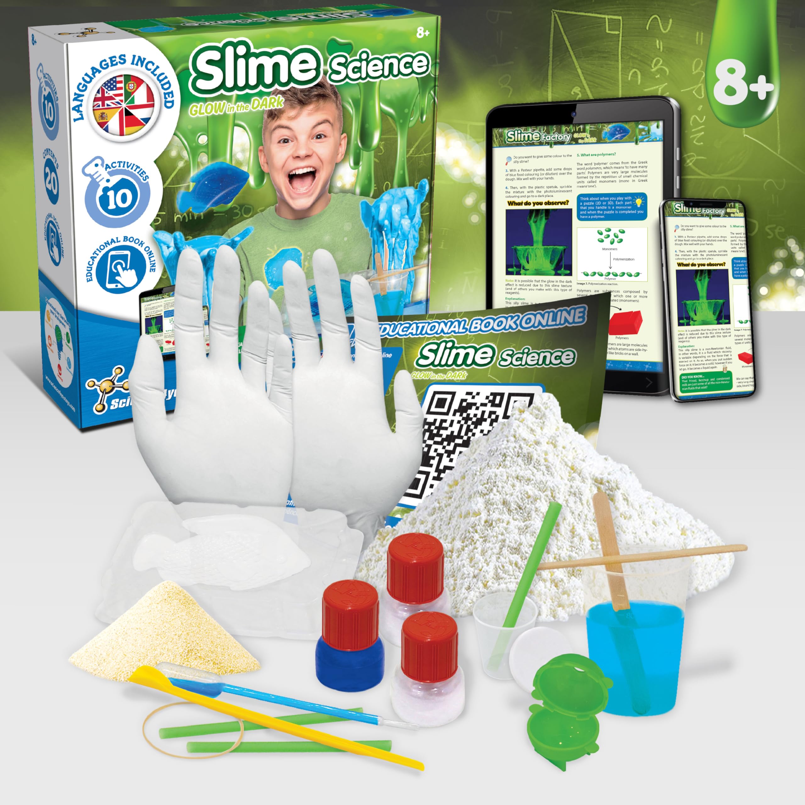 Science4you Slime Lab for Kids with Glow in the Dark - 20+ Activities STEM Kit 9
