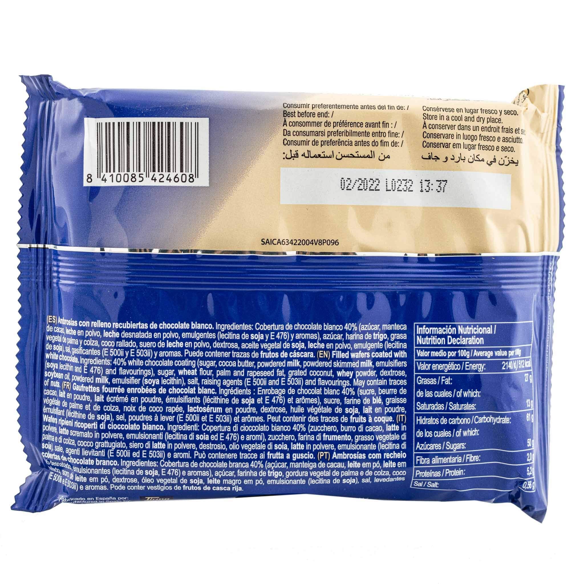 Tirma White Chocolate Ambrosias Cream Filled Wafers Individually Wrapped Snack Bars 5