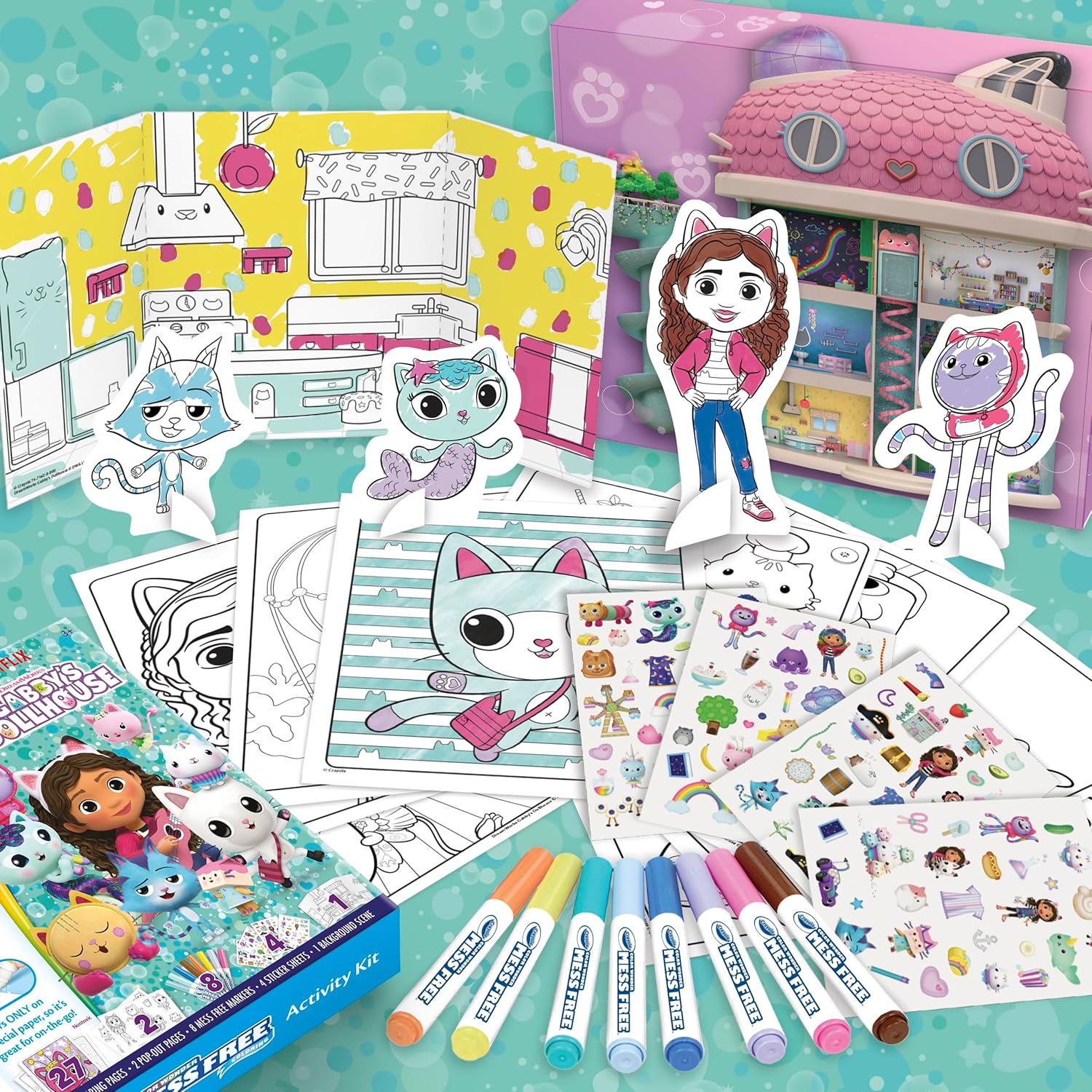 Crayola Color Wonder Activity Kit - Gabby's Dollhouse Mess-Free Coloring Playset 9