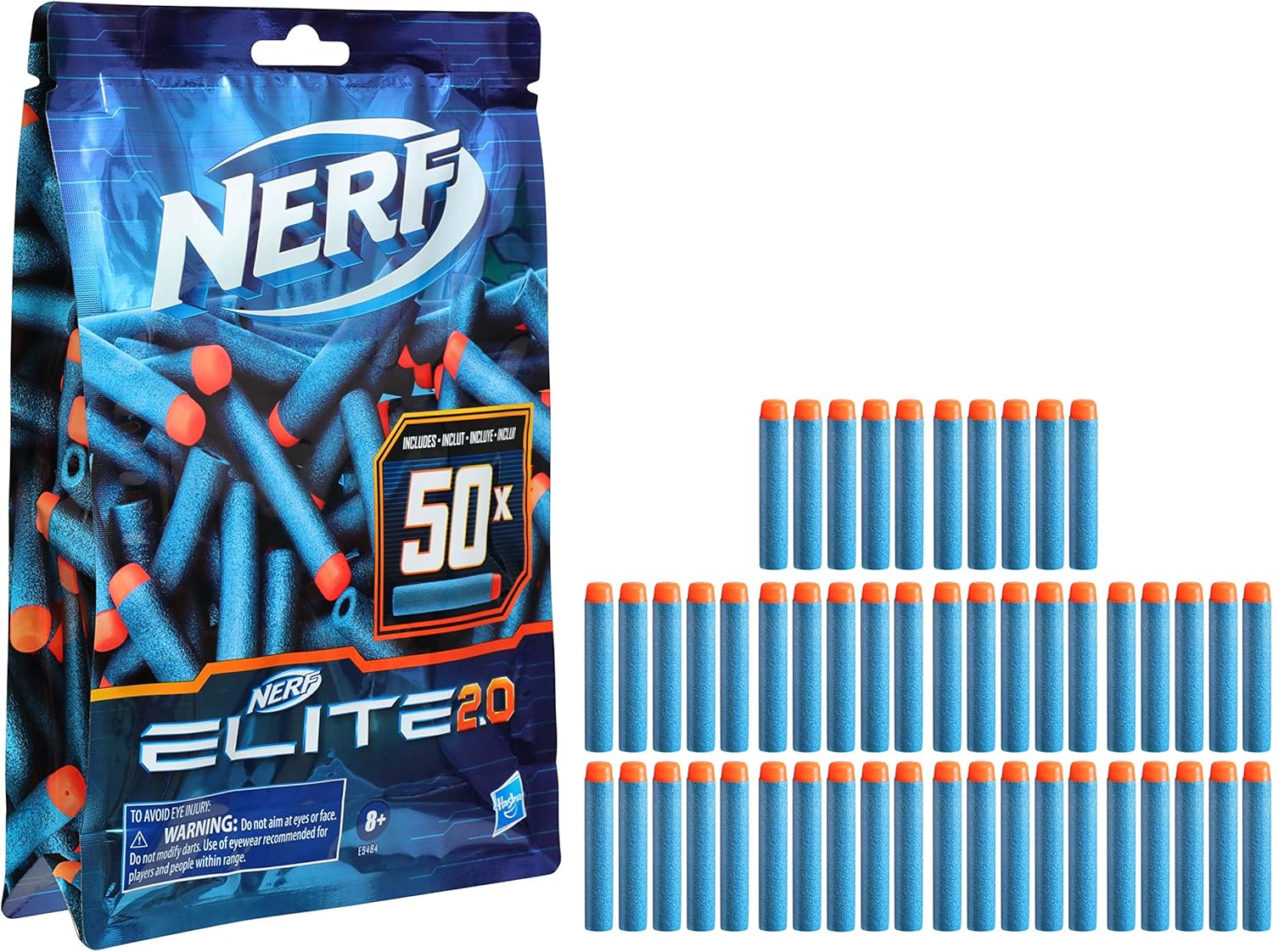 Nerf Elite 2.0 50-Dart Refill Pack - Official Foam Darts for Elite Blasters 4