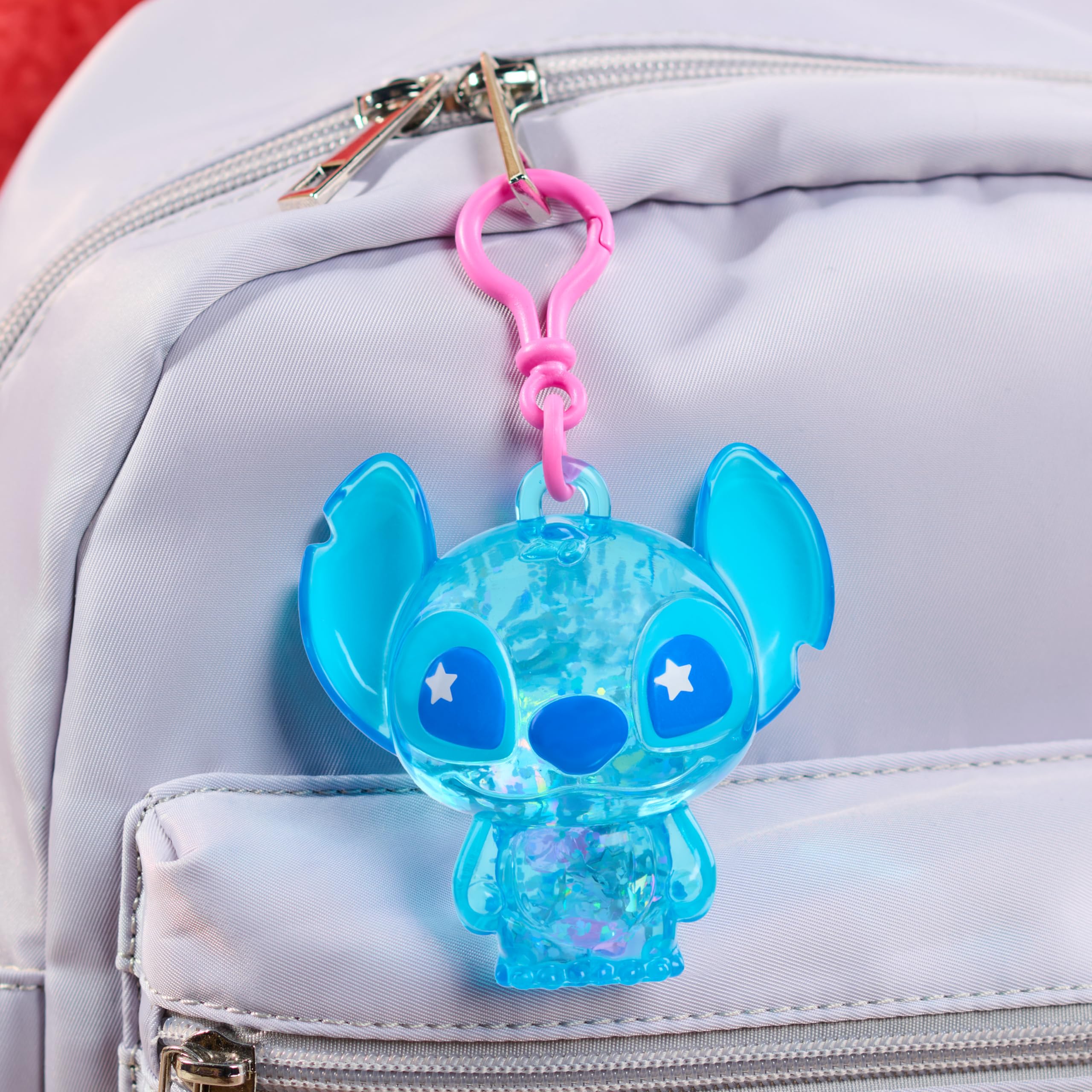 Just Play Disney Stitch Swirl-a-Stitch Clip-on Figure, 7.6 cm Liquid-Filled Glitter Toy with Colorful Beads 6