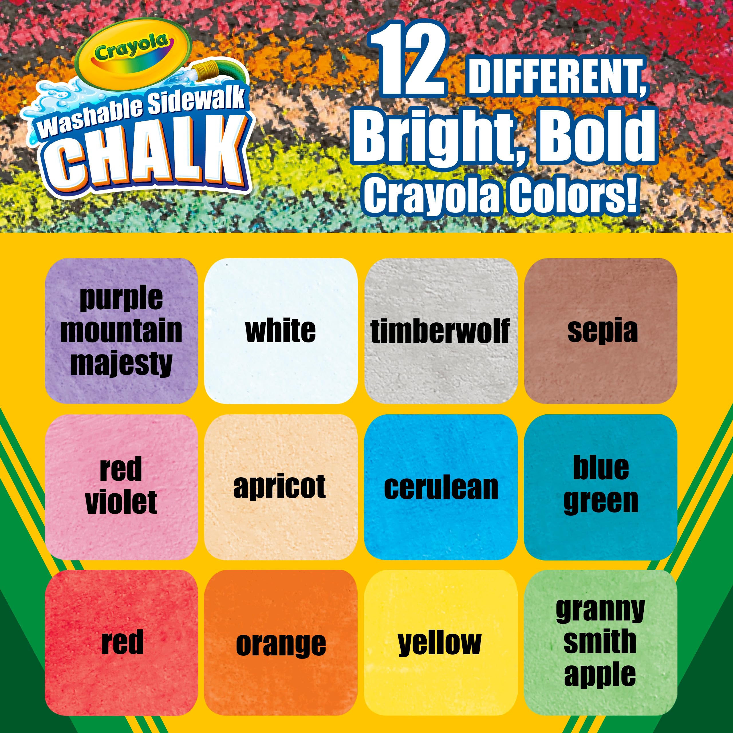 CRAYOLA Outdoor Chalk - Washable Sidewalk Chalk, Square Shape, 12 Assorted Colors 5