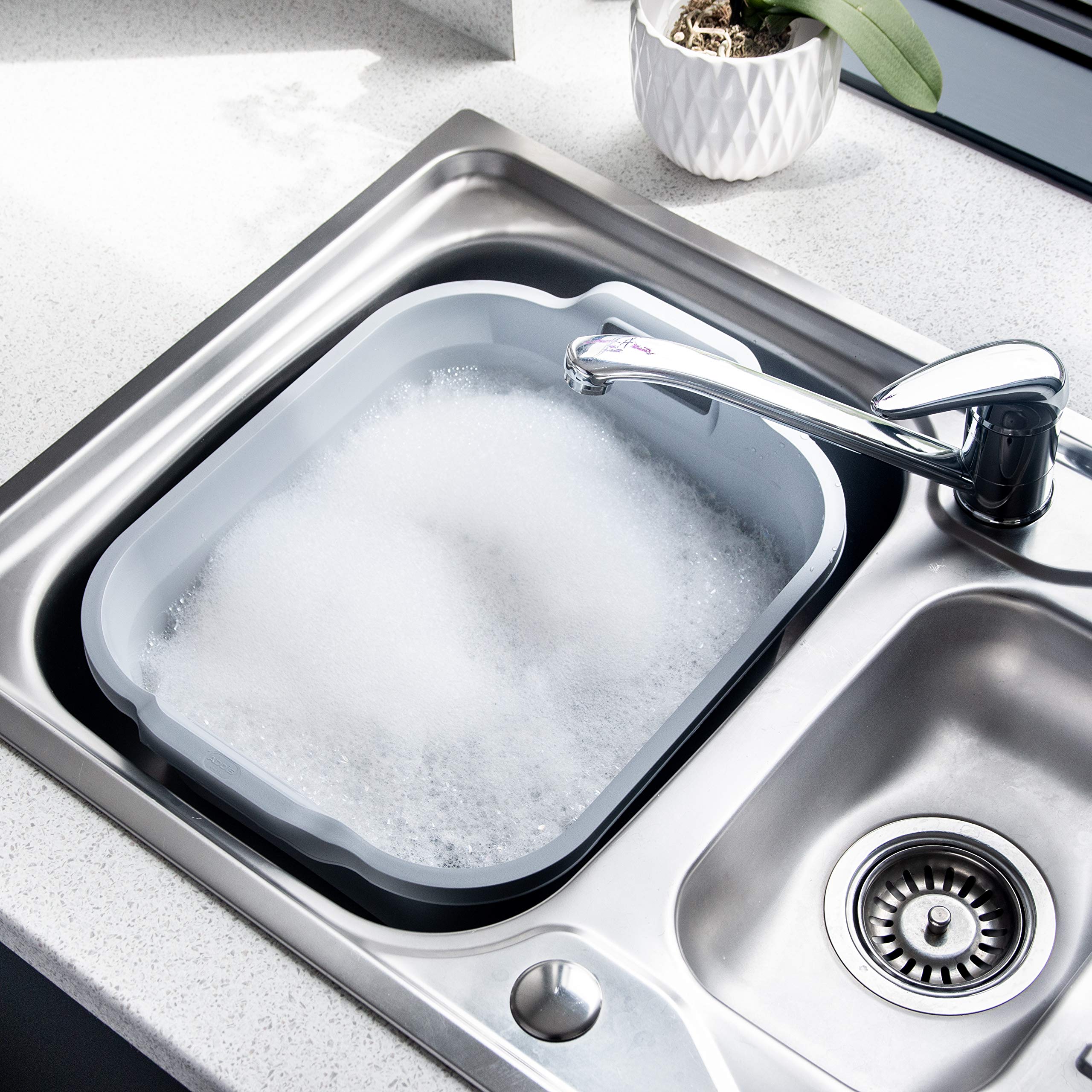 Addis - Eco Washing Up Bowl with Twin Handles 9.5L, Light Grey 7