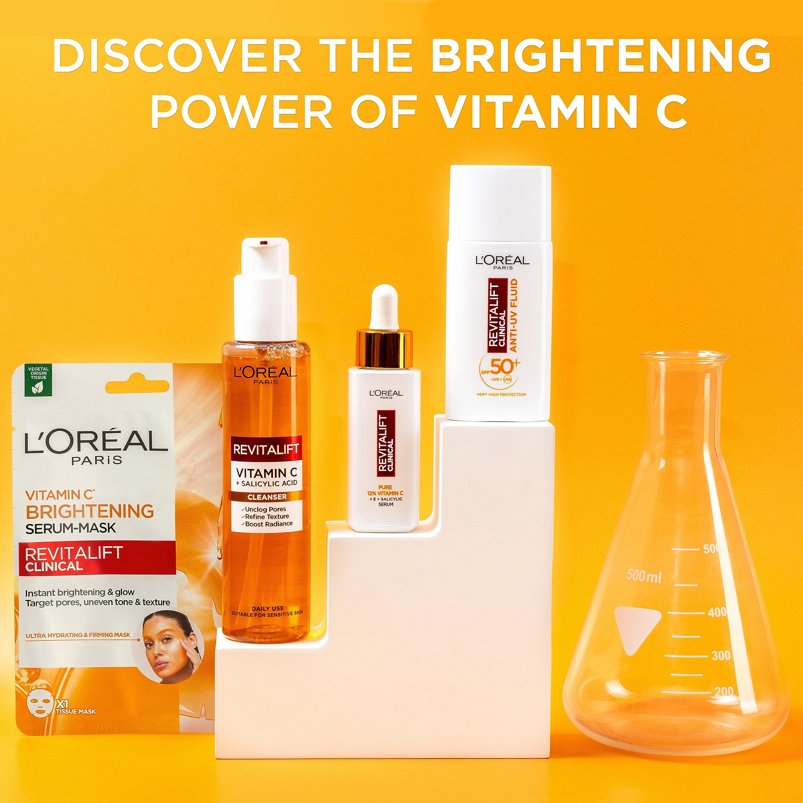 L'Oreal Paris Revitalift Clinical Vitamin C Cleanser - Brightens Skin Tone, Reduces Pores, Smooths Texture | 150ml 5