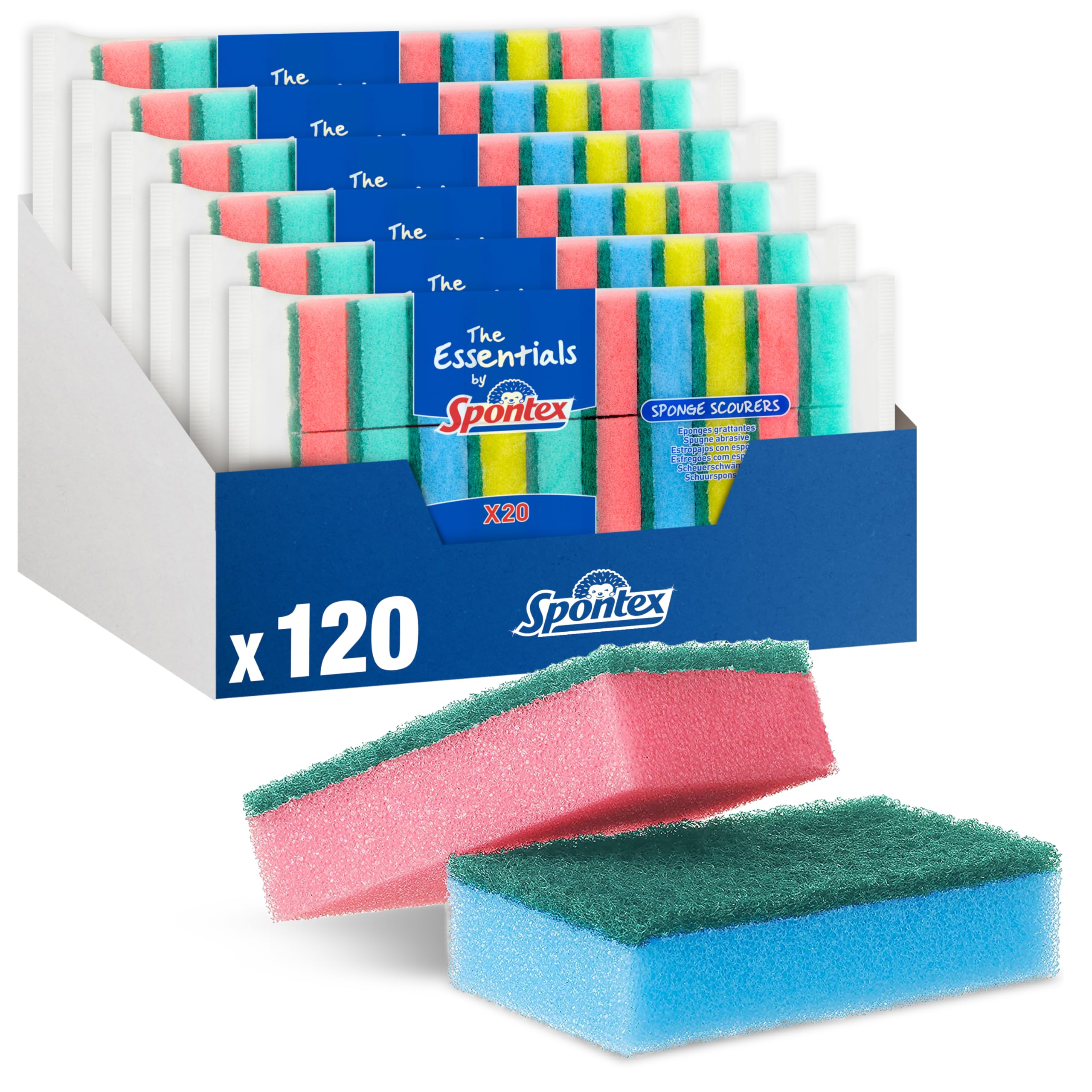 Spontex Essentials Sponge Scourer - 6 Pack of 20, Total 120 Scourers 4