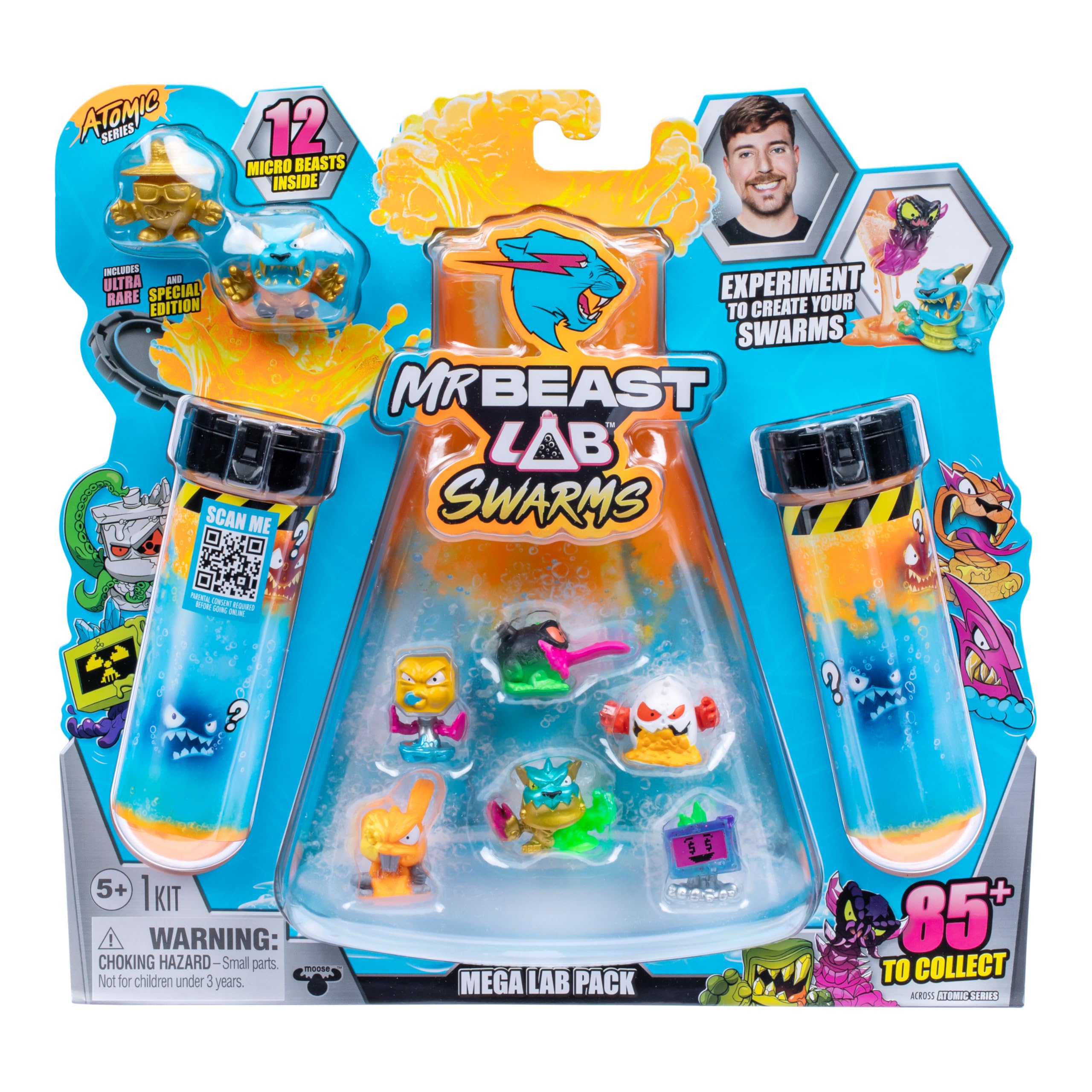 MrBeast Lab Swarms Atomic Series 12 Pack – Panther Claws, Orange - Collectible Micro Beasts for Ages 5-12 4