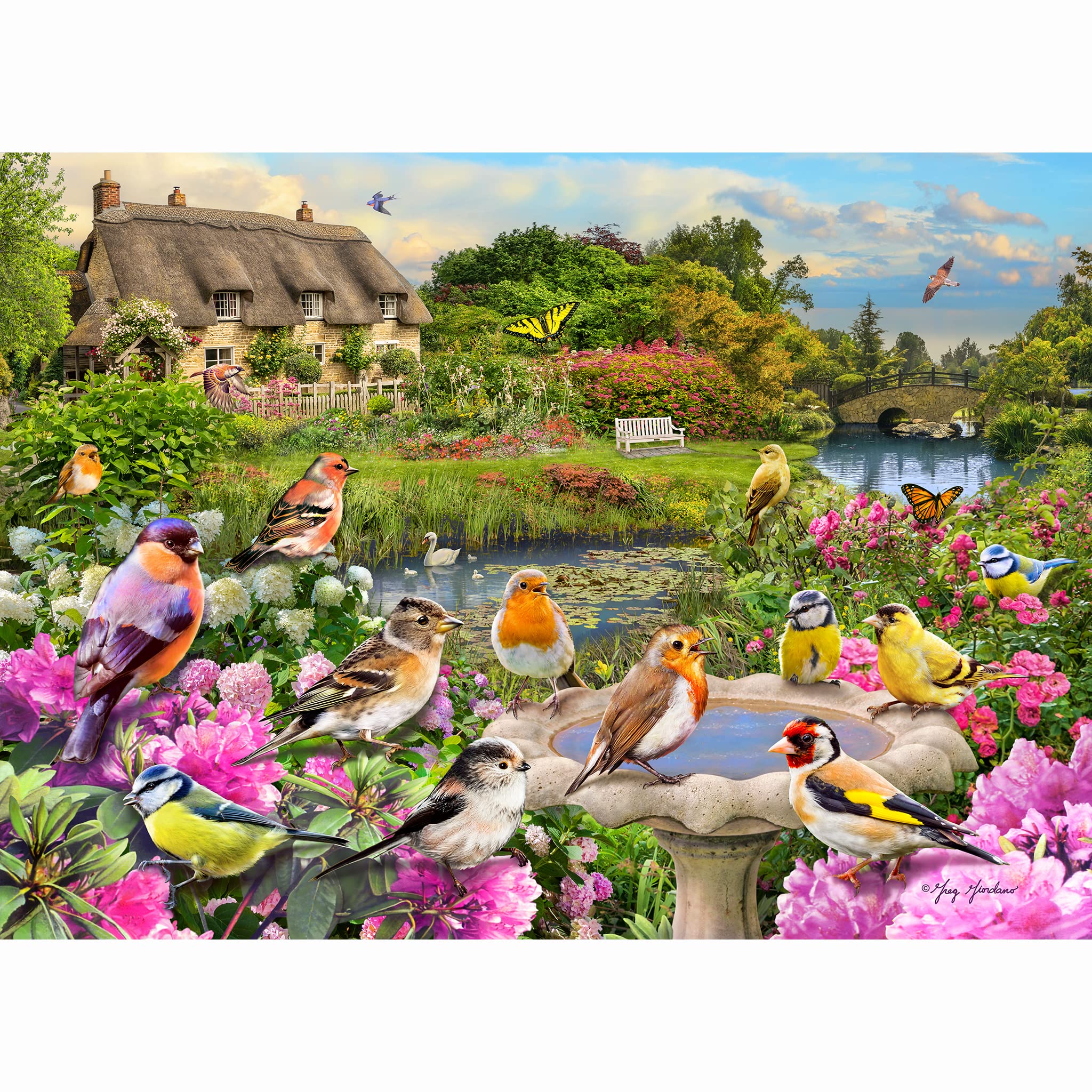Gibsons Birdsong by the Stream Jigsaw Puzzle - 1000 Pieces | Premium Recycled Board | Nature Theme