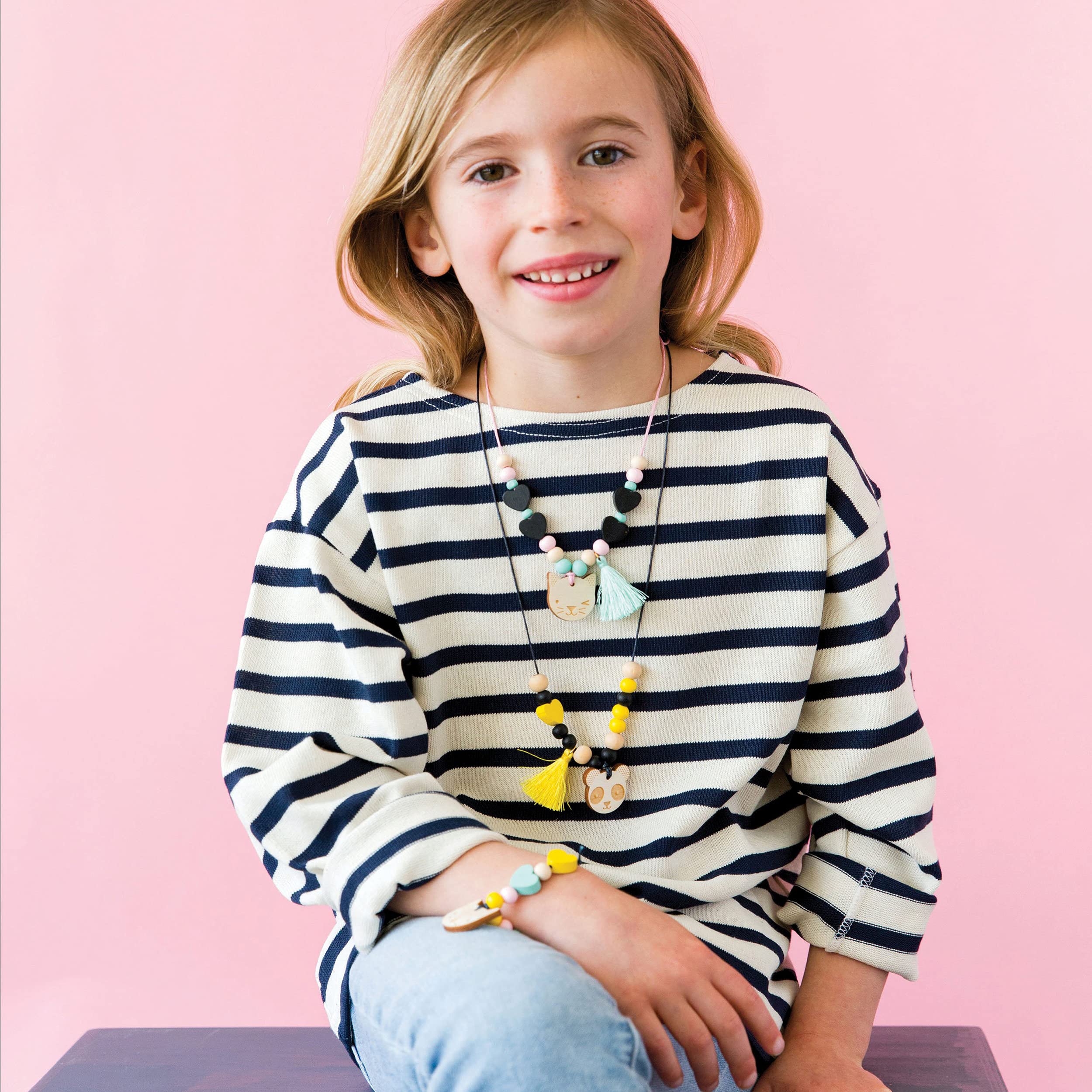 Petit Collage DIY Wood Jewellery Kit - Arts & Crafts for Kids 6+ 4