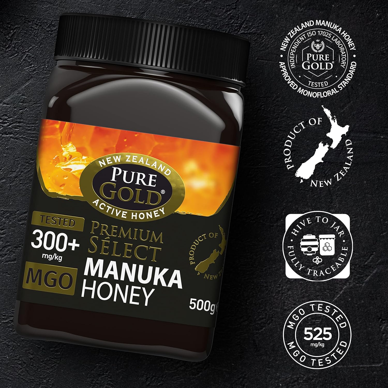 Pure Gold Manuka Honey 300+ MGO Certified 500g 4