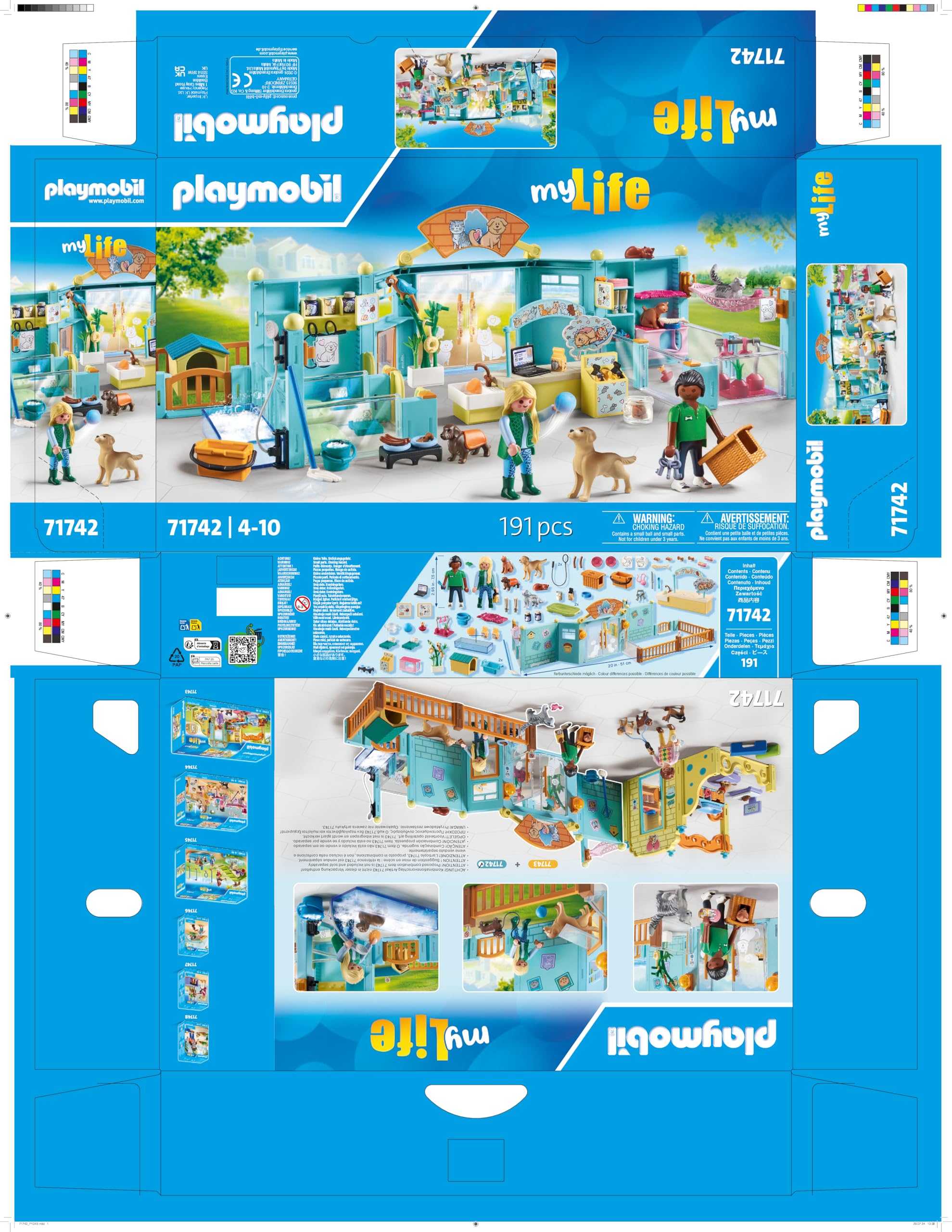 Playmobil My Life Animal Hotel Playset - 191-Piece Animal Figures Set for Kids 4+ 5