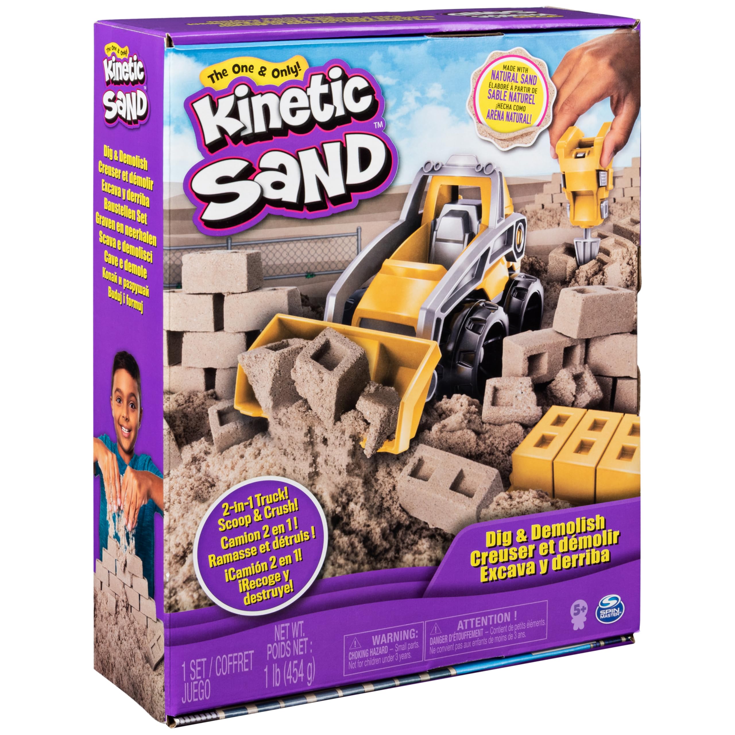 Kinetic Sand Dig & Demolish Truck Playset with 453 g of Kinetic Sand | Ages 3+ 9