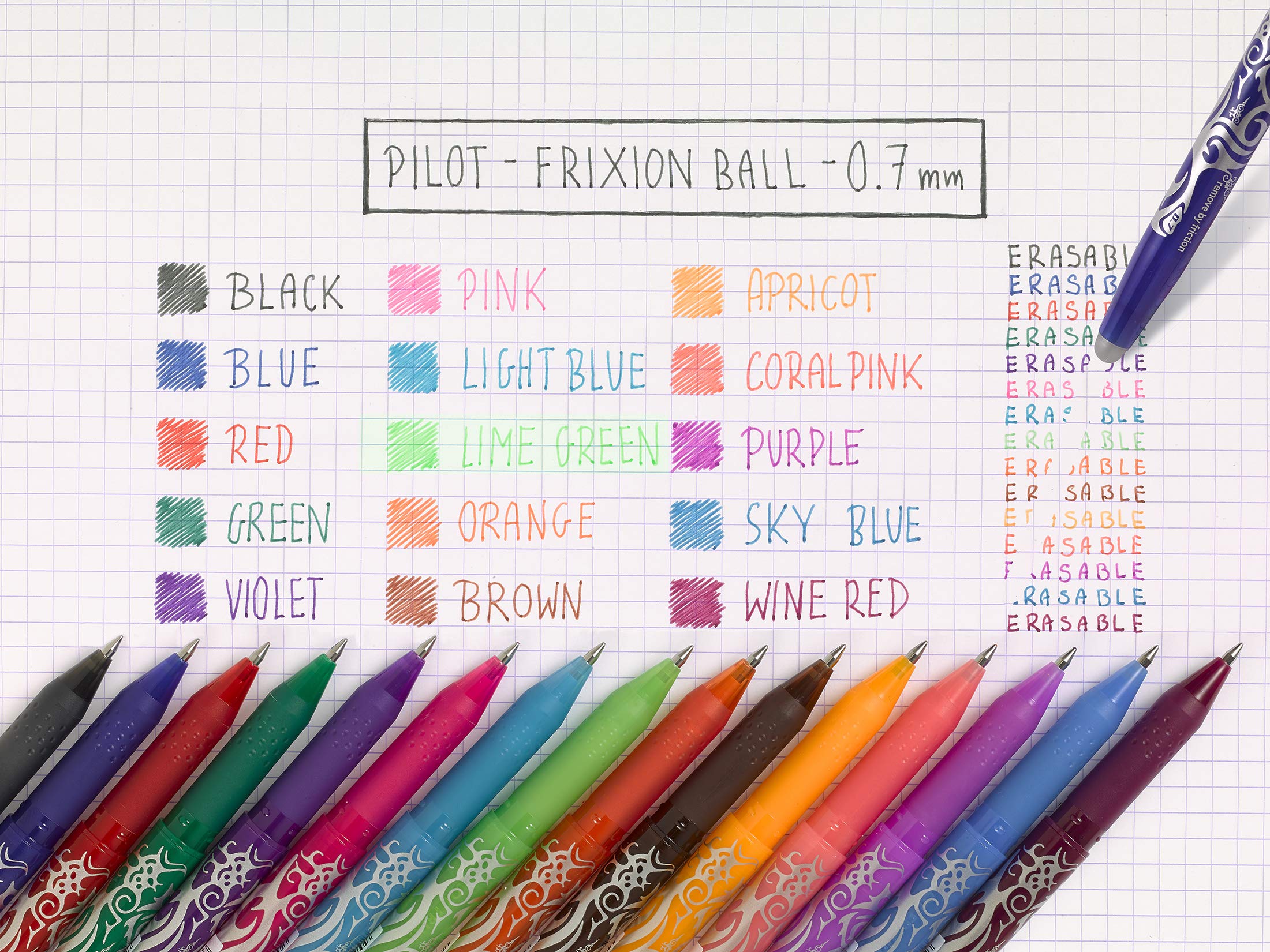 PILOT FriXion Rollerball Refill - 0.7mm Tip, Blue Ink | Pack of 6 5