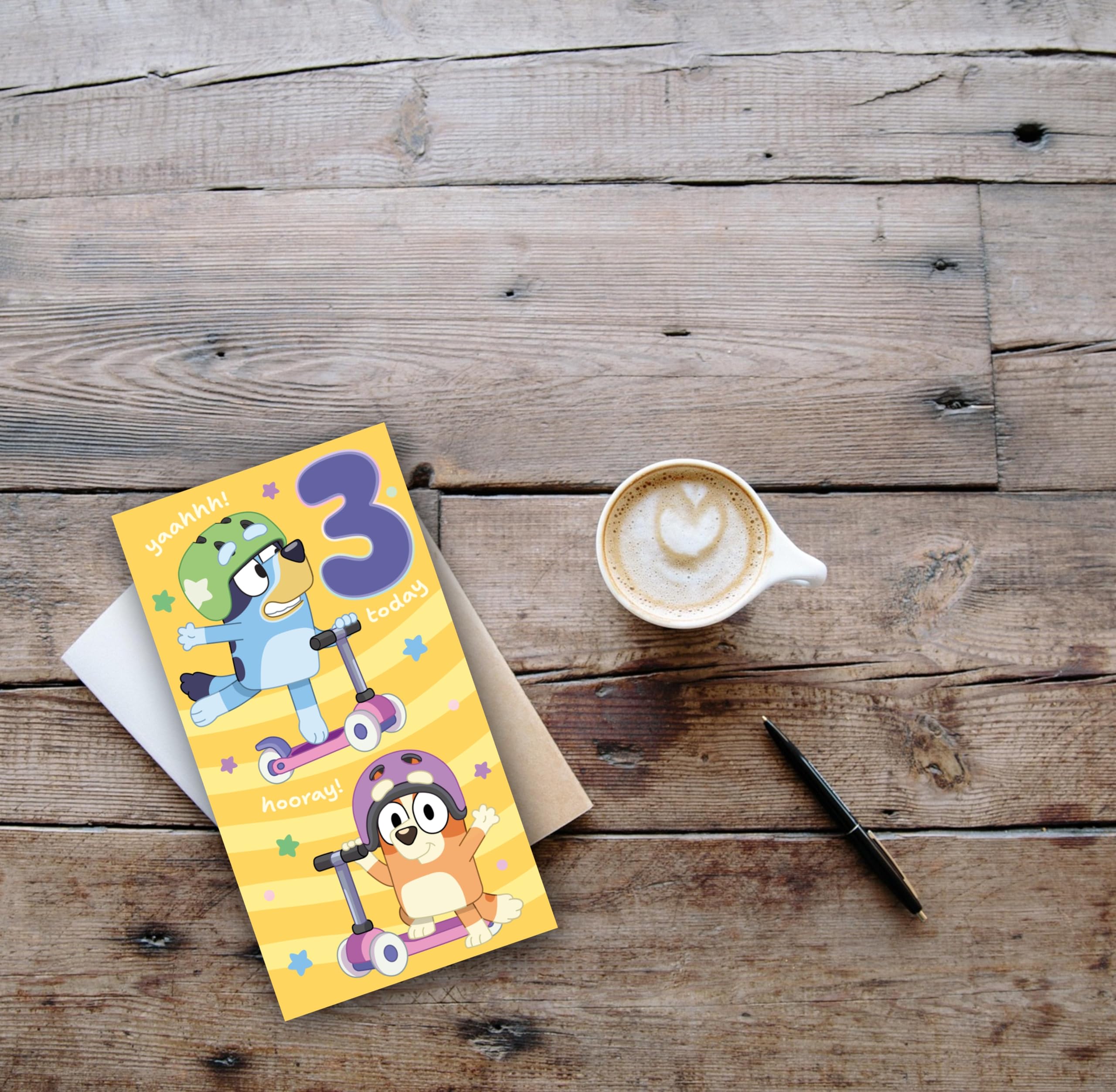 Danilo Promotions LTD Bluey Birthday Card - Age 3 | Official Licensed Design | Standard Size 4