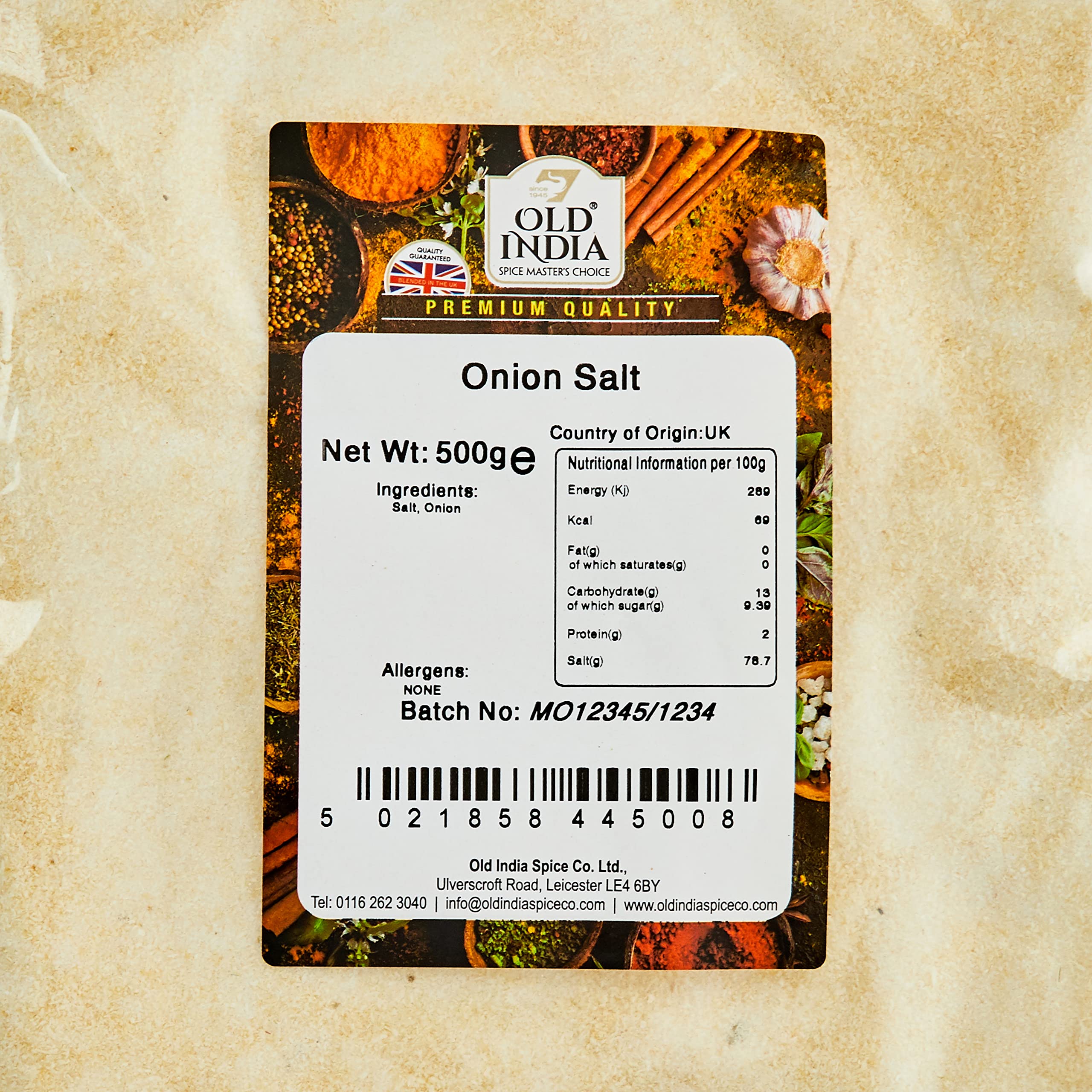Old India Onion Salt - 100% Natural Flavoured Salt | 500g Pack 2