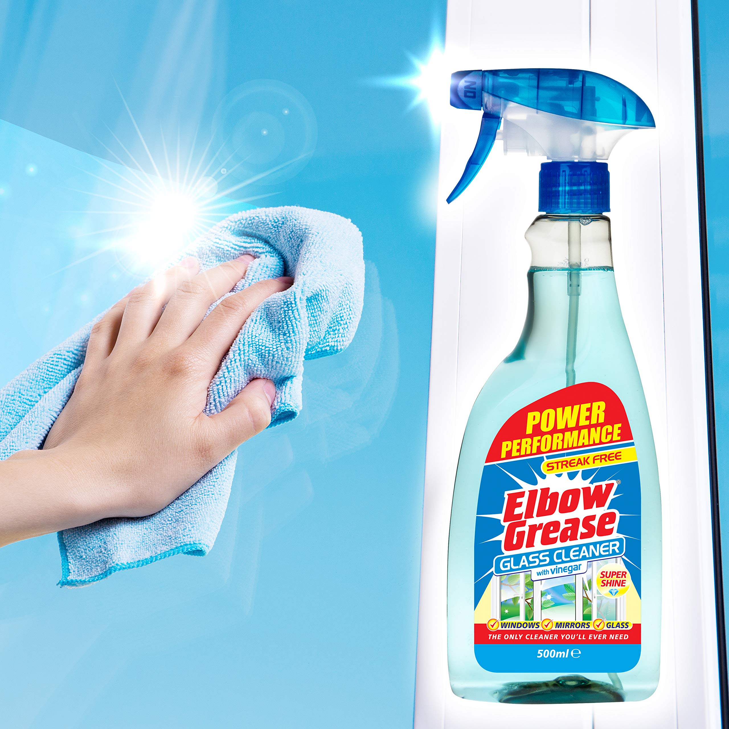 Elbow Grease Glass Cleaner with Vinegar - 500 ml Spray for Windows, Mirrors & Glass Surfaces 6