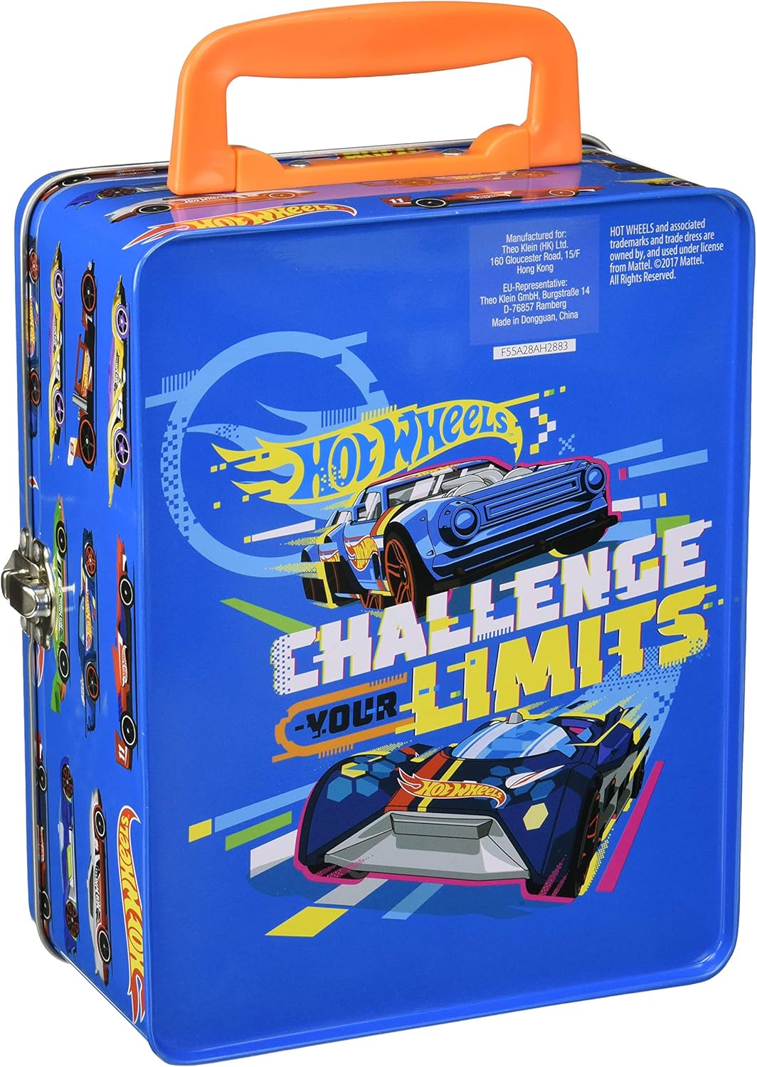 Theo Klein 2883 Hot Wheels Storage Case - Metal Tin with 18 Compartments for 1:64 Scale Cars - Ages 3+ 5