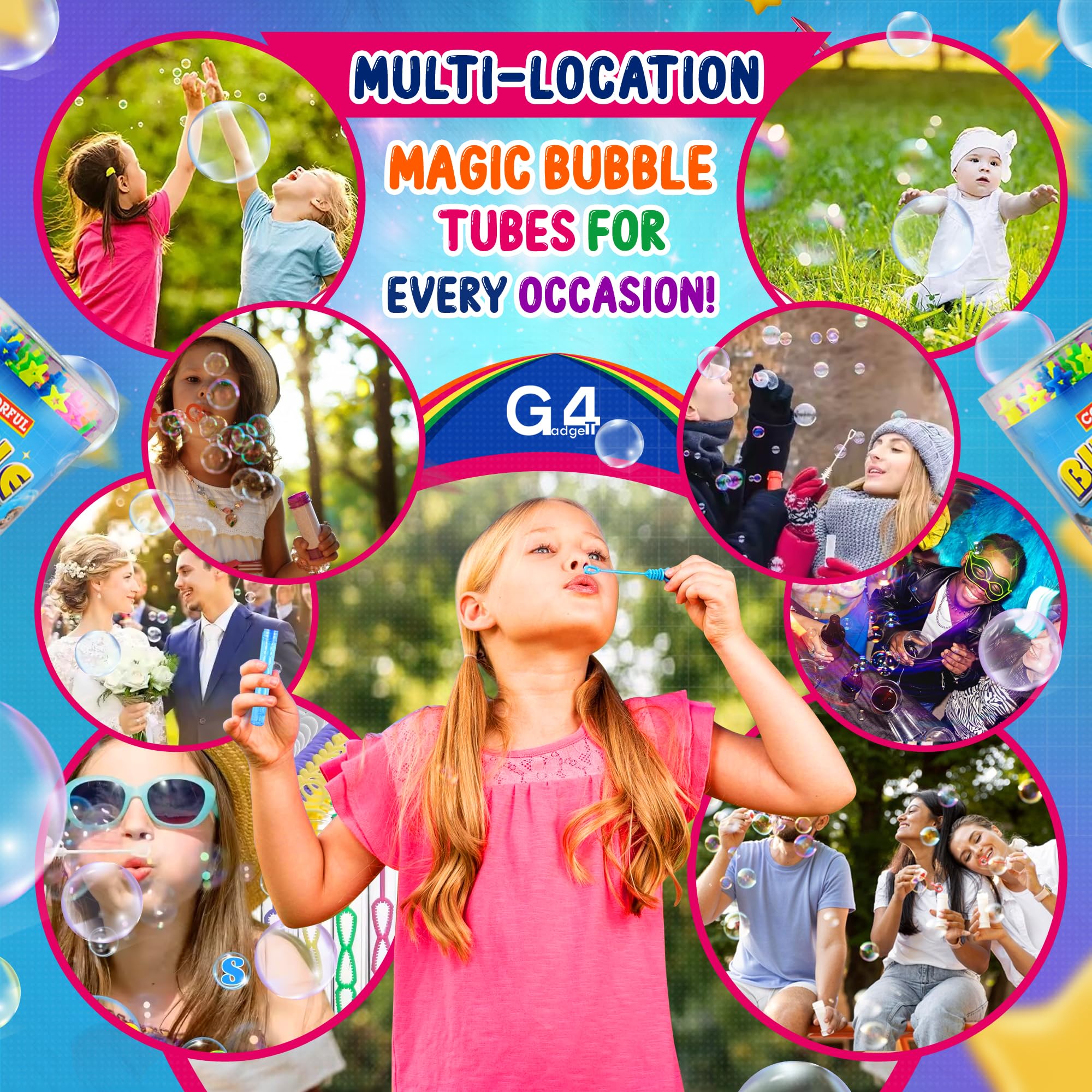 G4GADGET 36-Pack Bubble Tubes – Fun & Colorful Party Bag Fillers for Kids 4