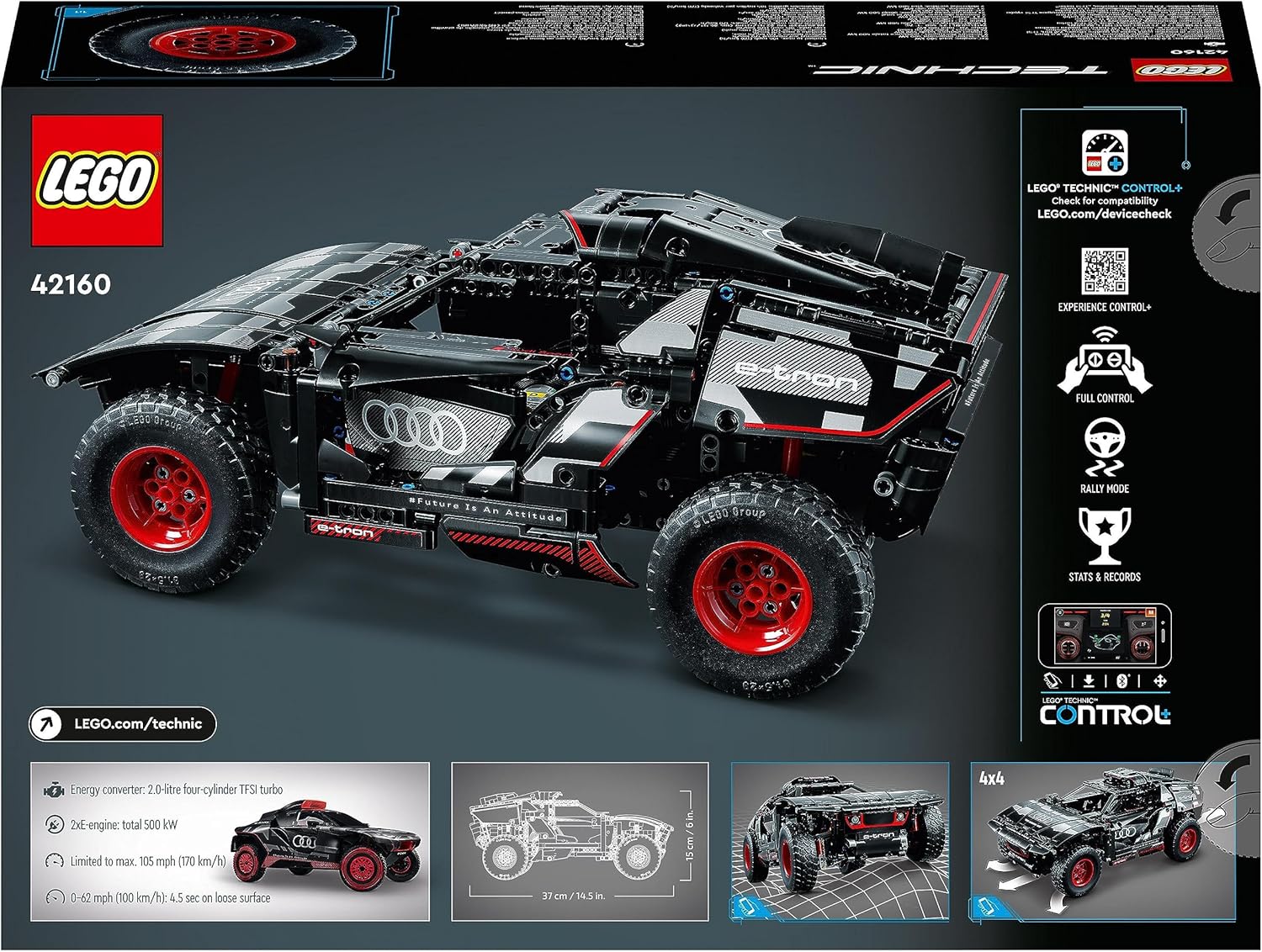 LEGO Technic Audi RS Q e-tron 42160 Remote Control Rally Car Toy - App-Controlled Building Set for Ages 10+ 8