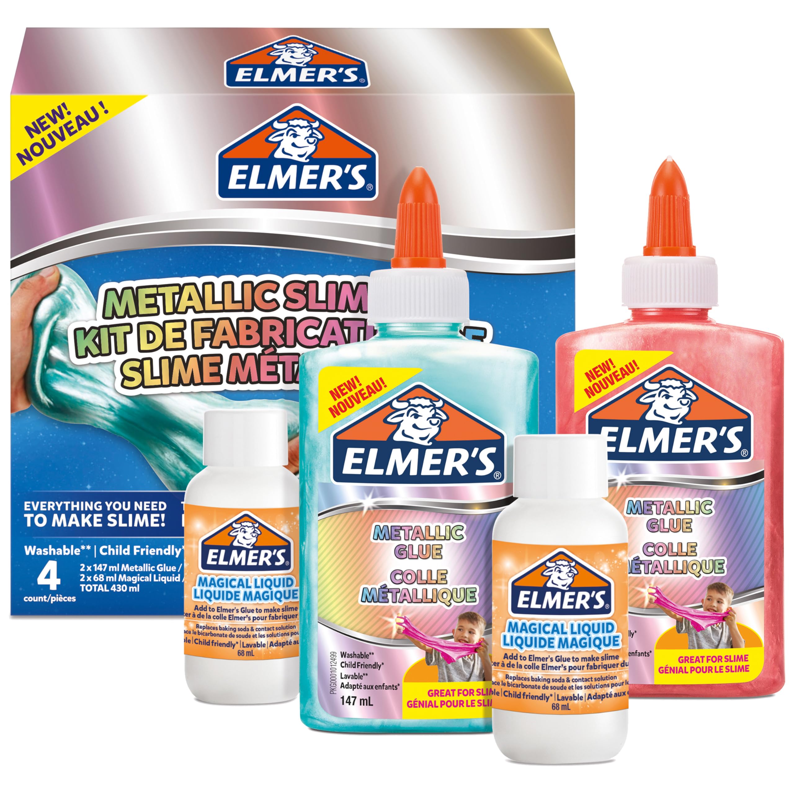 Elmer's Metallic Slime Kit - Arts & Crafts Toy for Kids with Shimmering Slime Ingredients