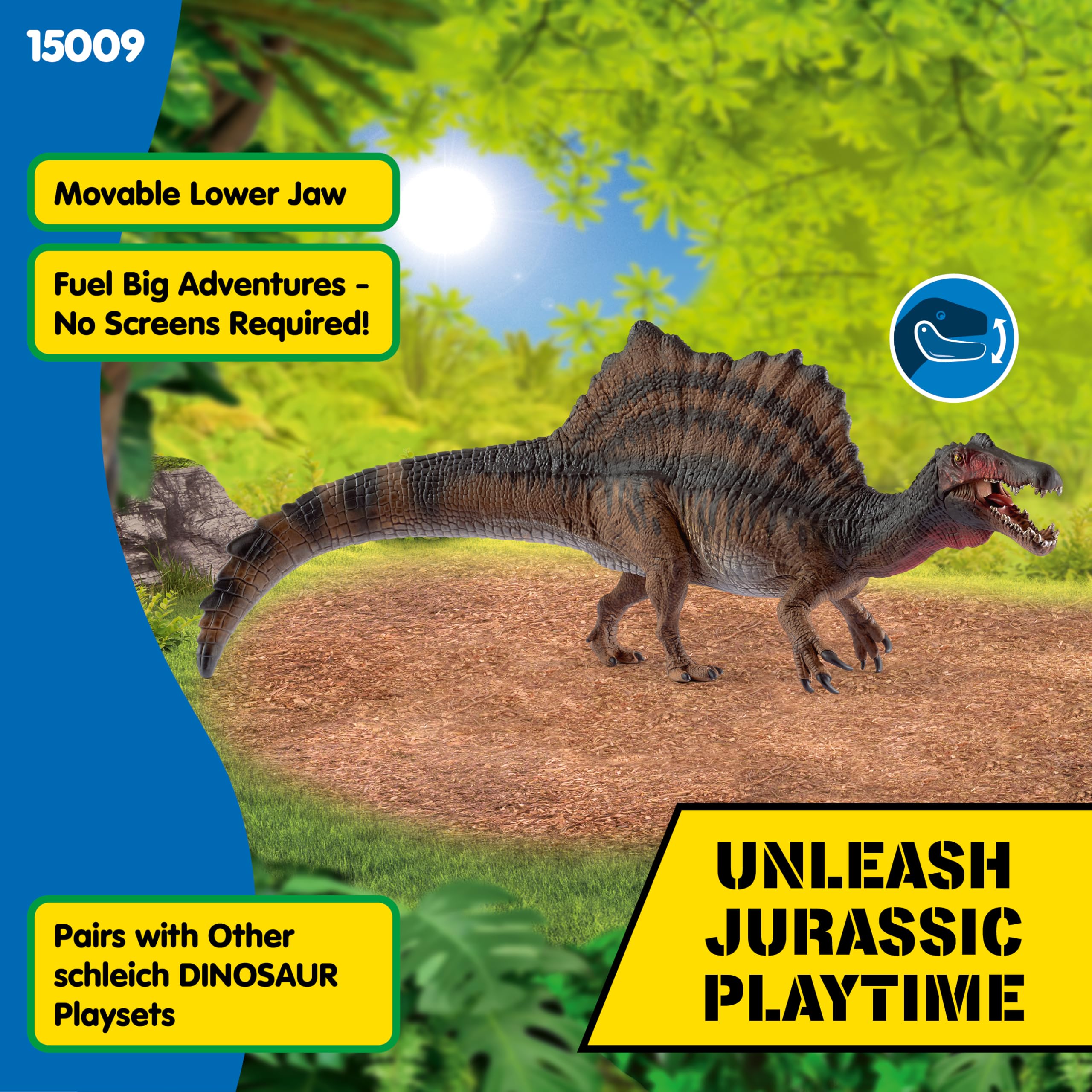 Schleich Spinosaurus Dinosaur Figure - Authentic, Hand-Painted Educational Toy for Kids 7