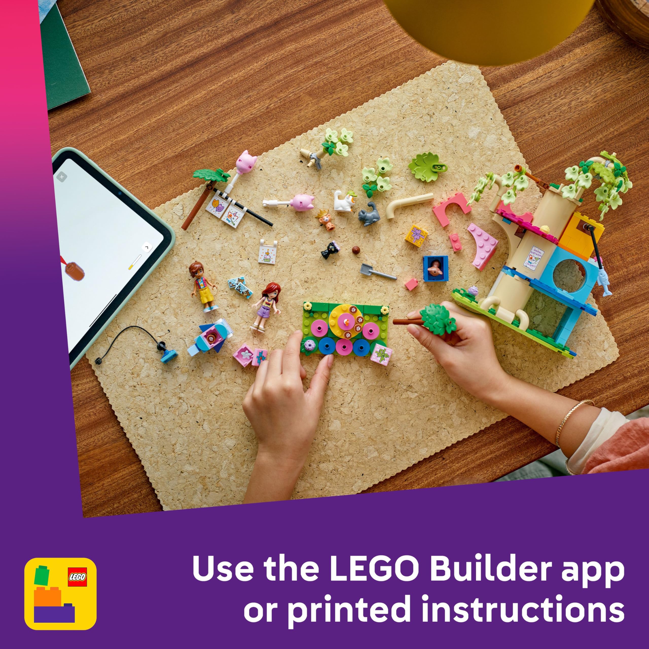 LEGO Friends Cat Birthday Party & Tree House Toy - 2 Mini Dolls, 5 Cat Figures, 321 Pieces 8