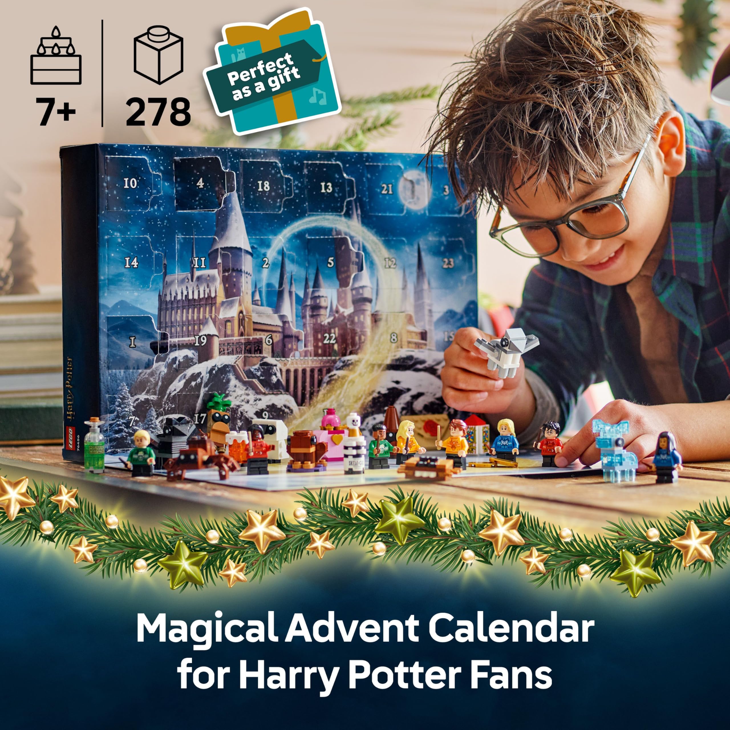 LEGO Harry Potter Advent Calendar 2025 - 278-Piece Building Set with 8 Minifigures & 6 Creatures for 7+ 4