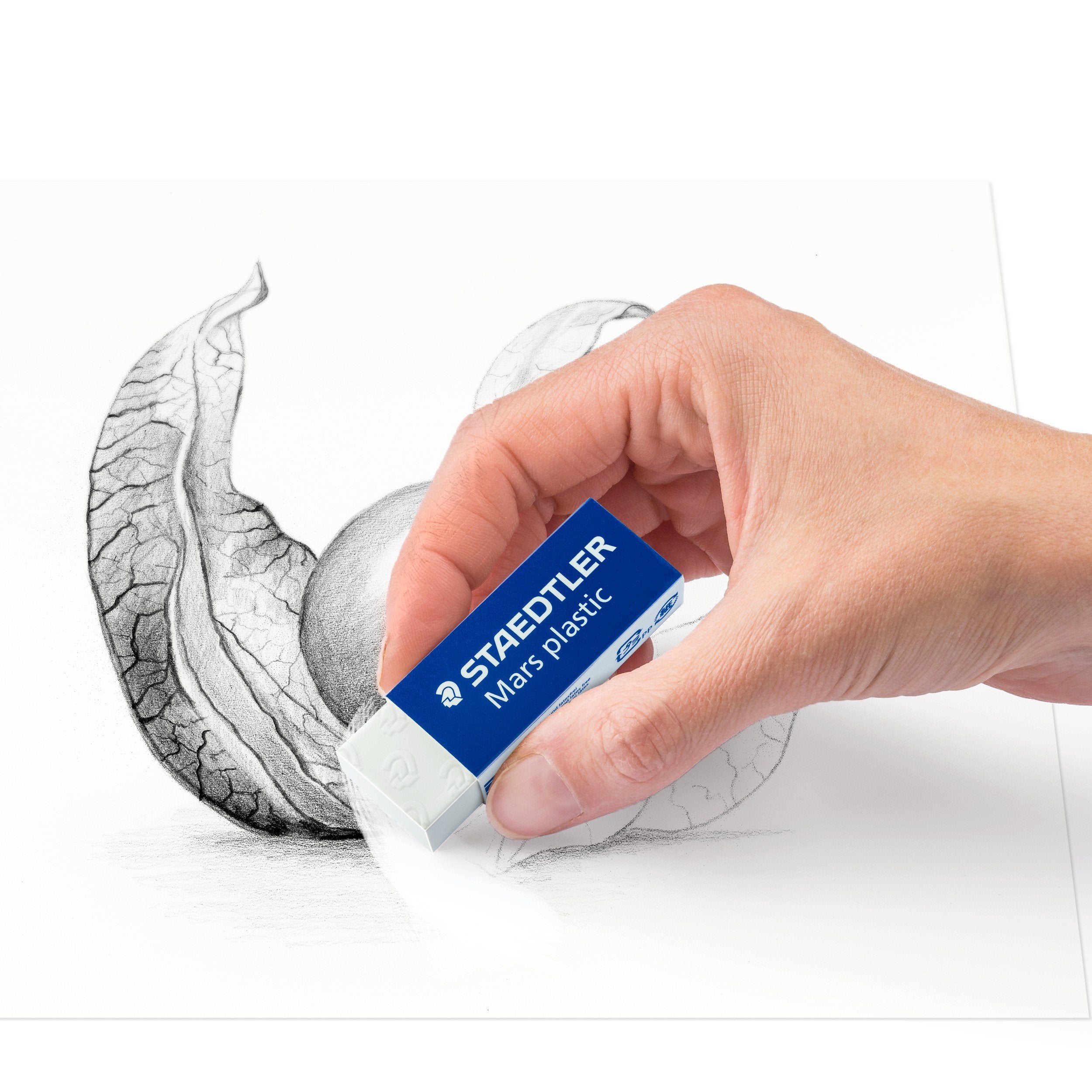 STAEDTLER Mars Plastic Eraser - White, Pack of 2 | Minimal Crumbling | Latex & Phthalate Free
