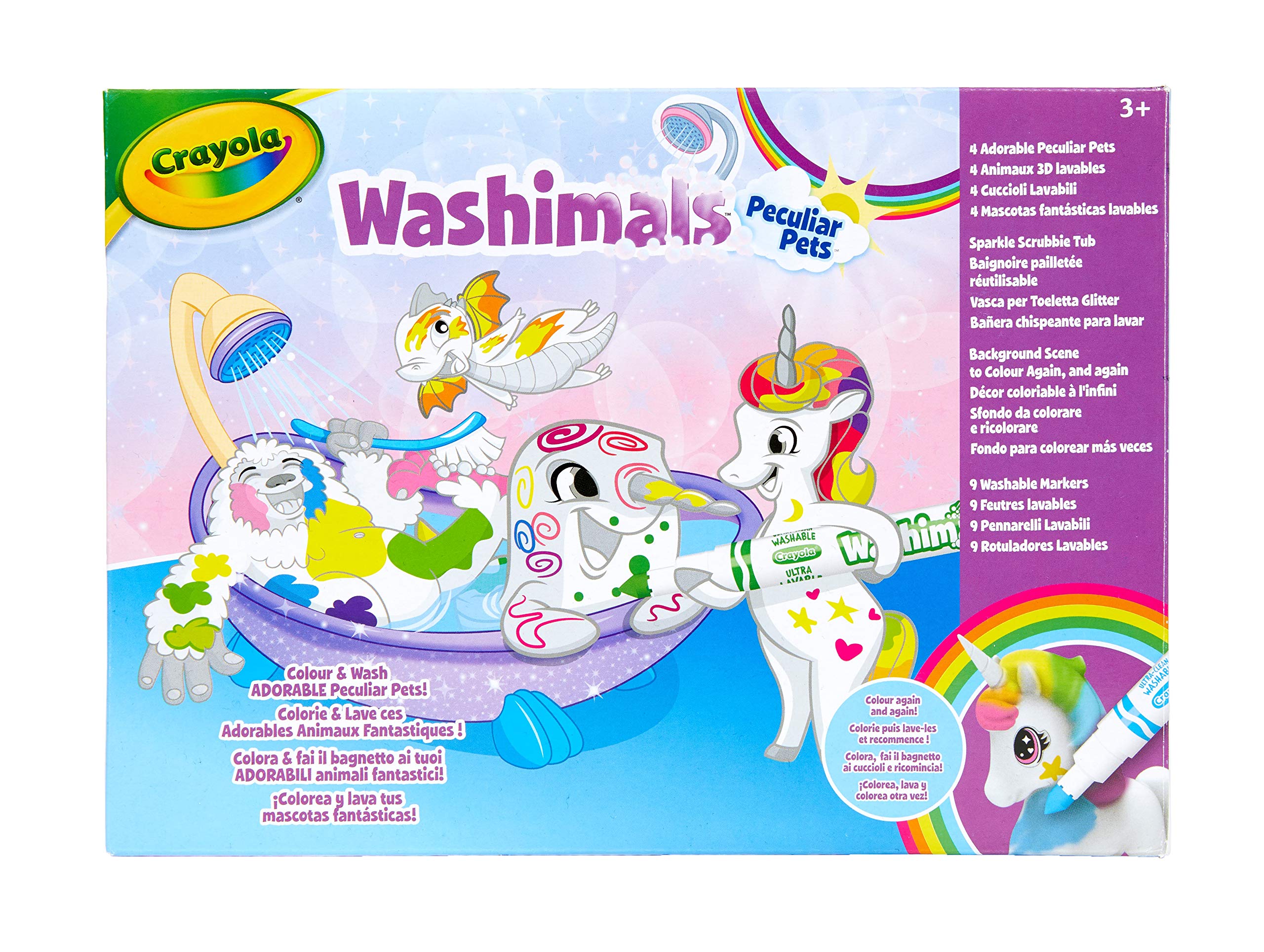 Crayola Washimals Peculiar Pets Tub Set - Reusable Coloring Playset for Kids 3-8 Years 8