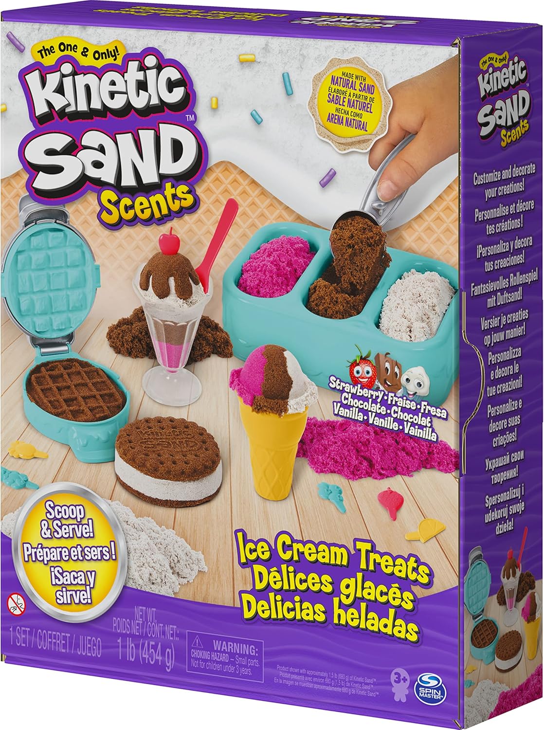 Kinetic Sand Scents Ice Cream Treats Playset - Scented Sand with 6 Tools & Toppings for Kids 3+ 12