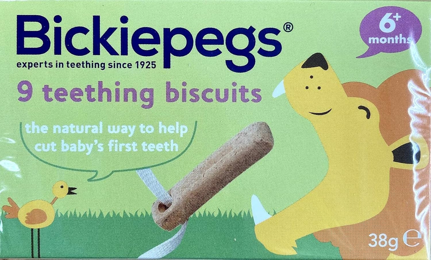 Bickiepegs - Natural 9 Teething Biscuits for Babies (38 g)