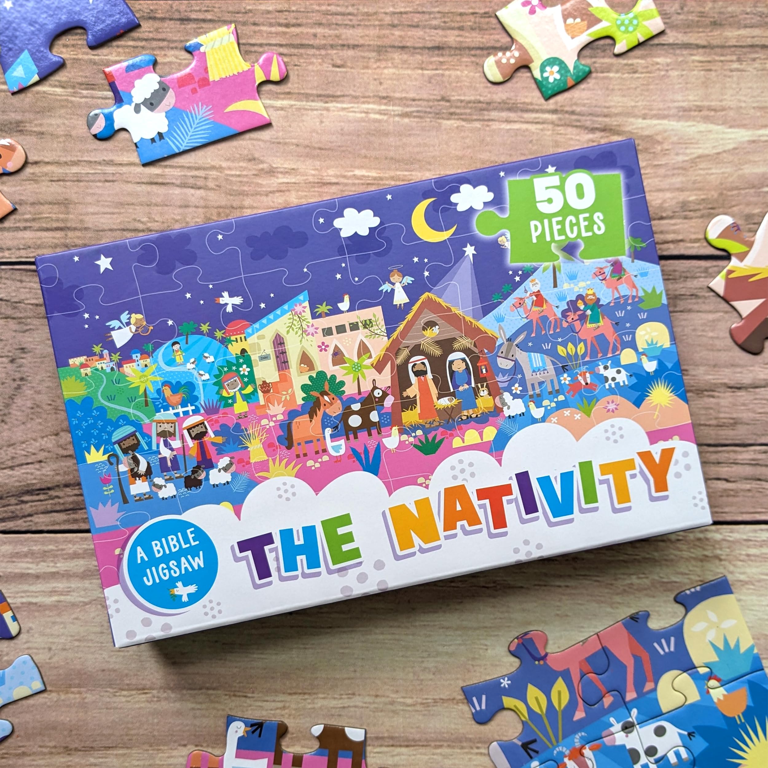 North Parade Publishing BIPZ03 The Nativity Bible Stories Jigsaw Puzzle - 50-Piece Educational Puzzle for Young Children 10