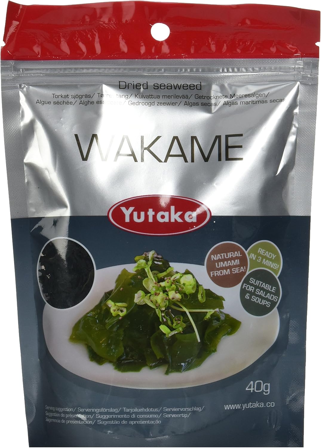 Yutaka Dried Wakame Seaweed Flakes 40g (Pack of 6)
