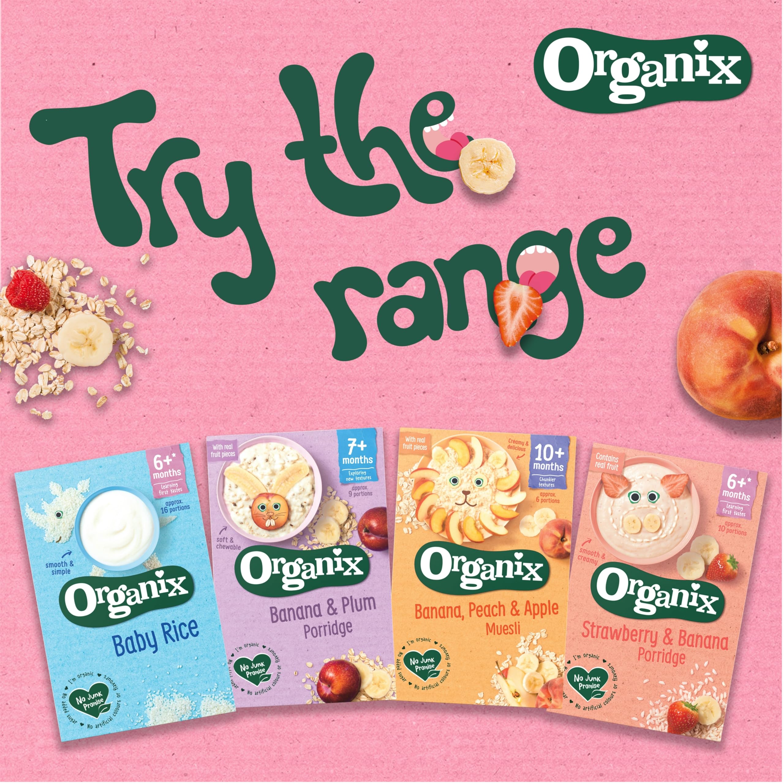 Organix Strawberry & Banana Organic Baby Porridge - 6+ Months, 120 g (Pack of 5) 4
