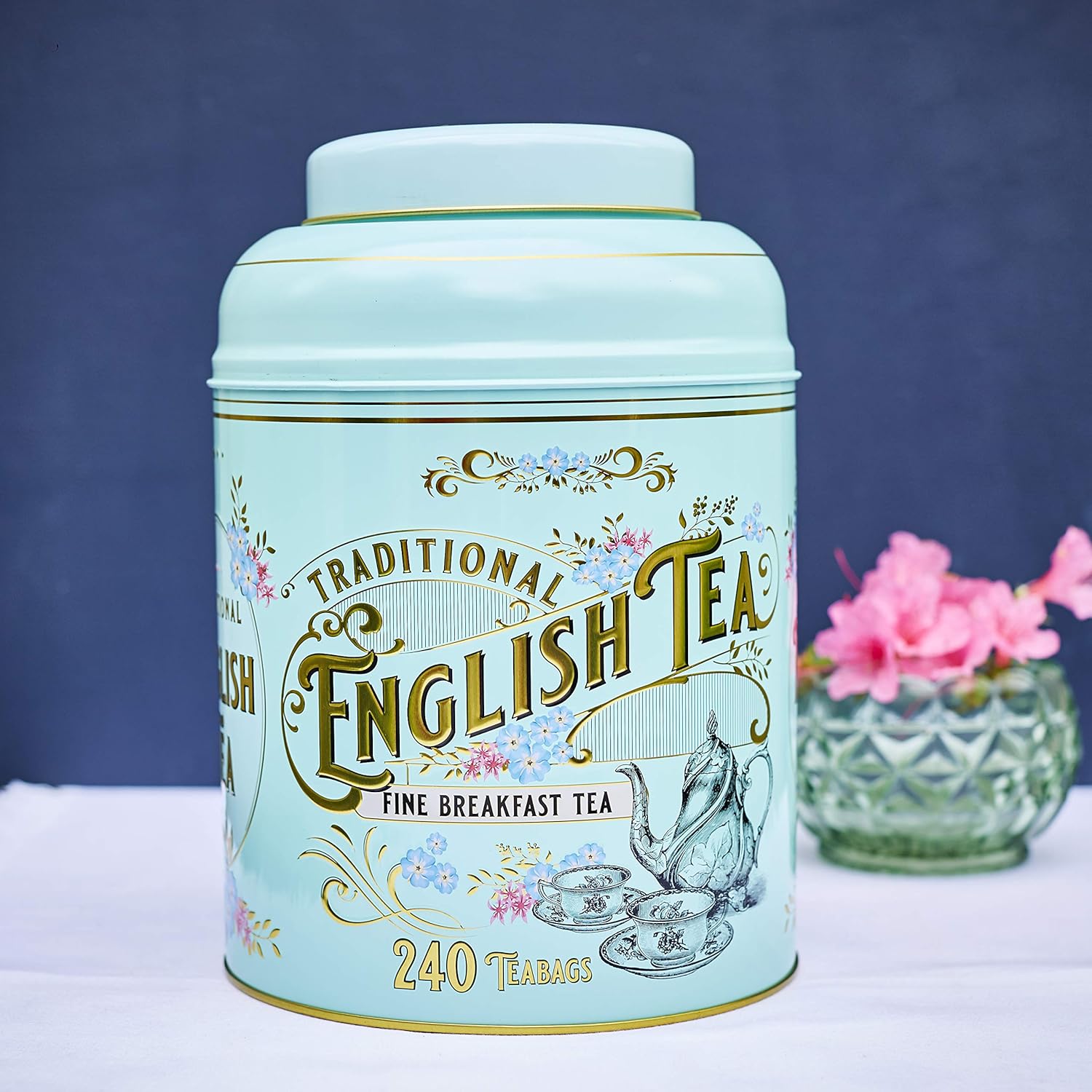 New English Teas - Vintage Victorian Tea Tin Caddy with 240 English Breakfast Teabags (TT37) 3