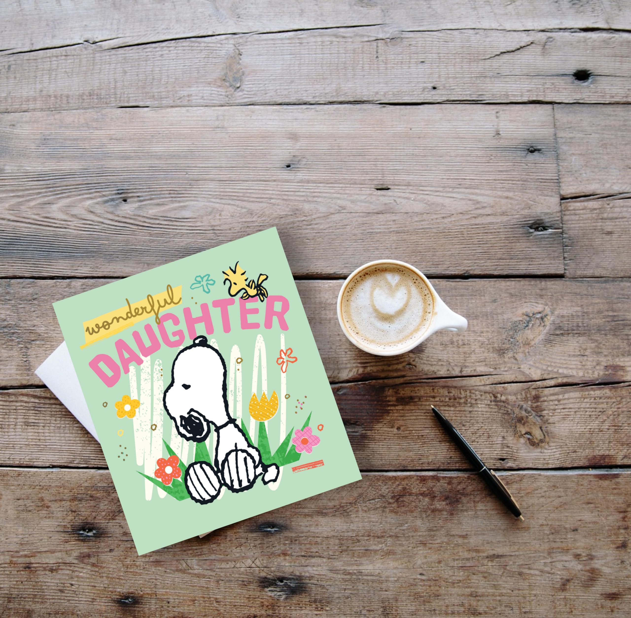 Danilo Promotions LTD Peanuts Wonderful Daughter Birthday Card | Snoopy Design | Standard Size 4