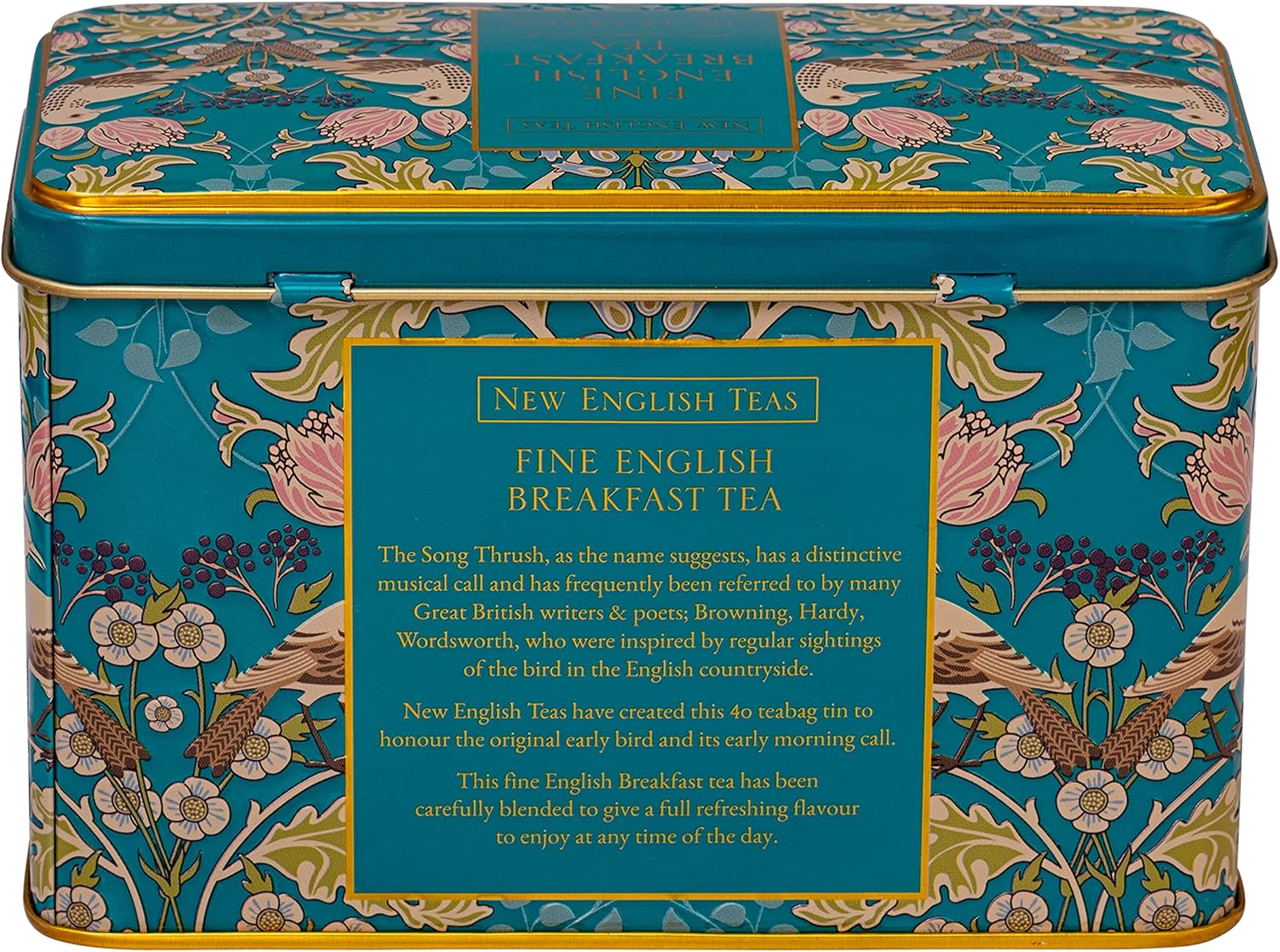 New English Teas Song Thrush and Berries Tea Tin with 40 English Breakfast Teabags 4