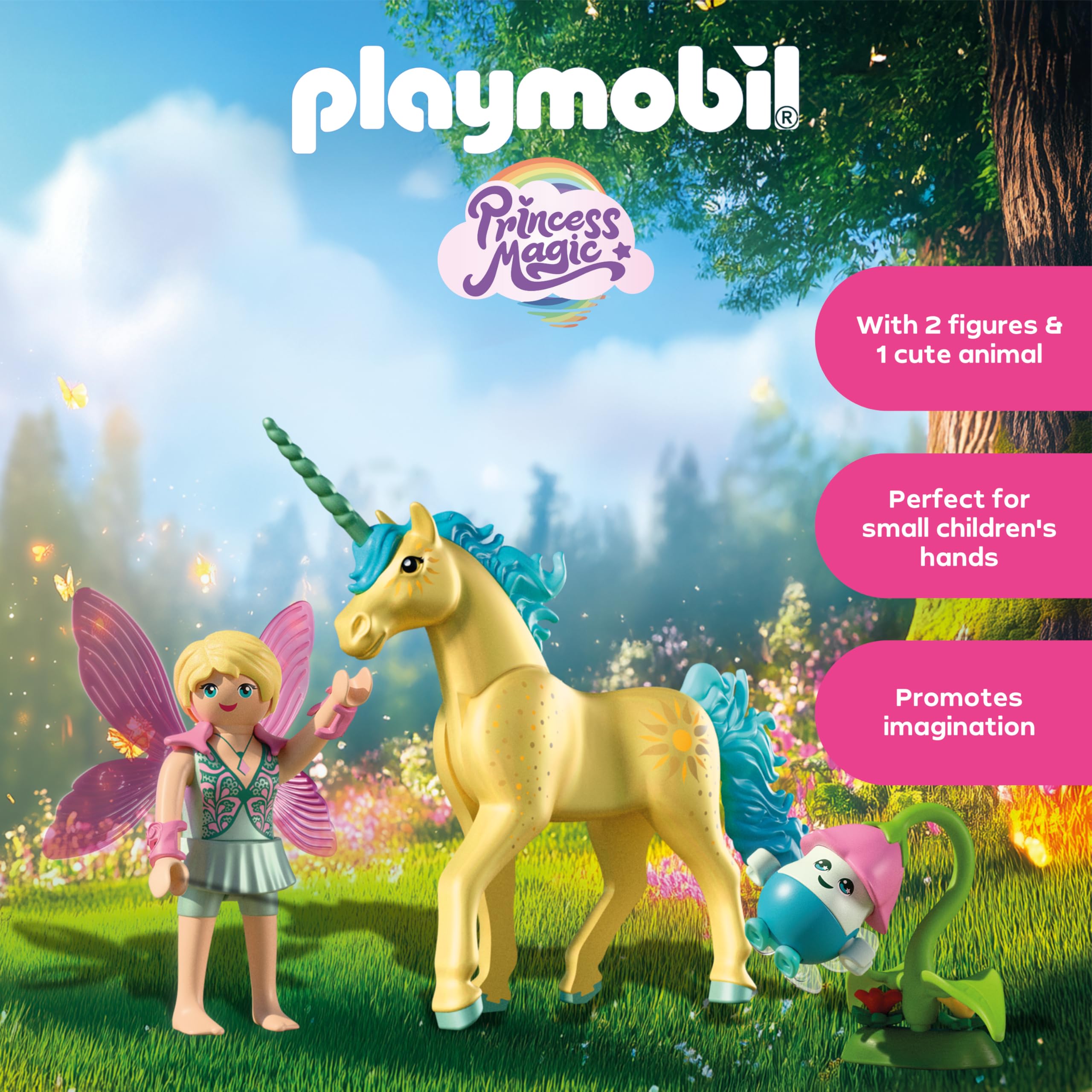 Playmobil Magic Unicorns Collectible Unicorn Sunshine Blossom with Fairy - 4+ Years 10