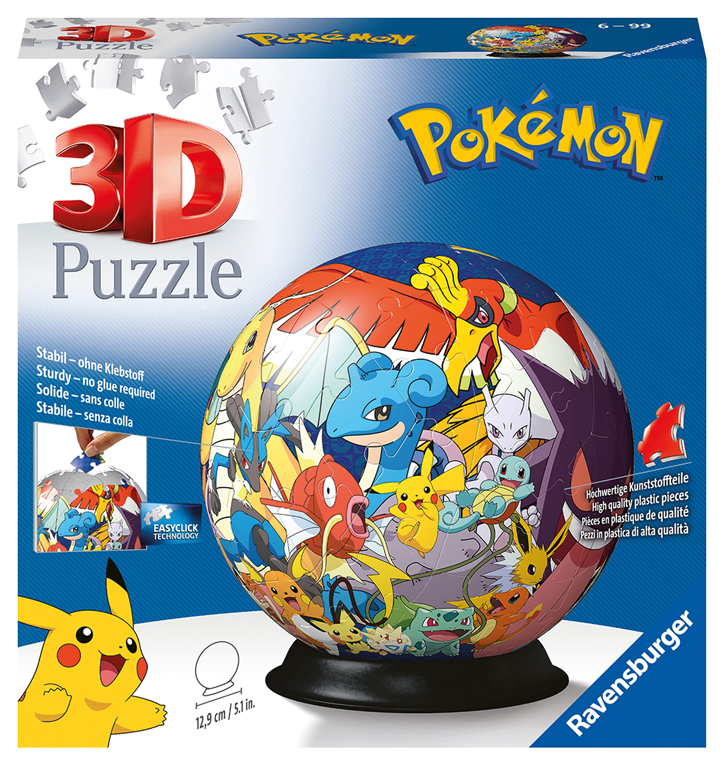 Ravensburger Pokémon 3D Jigsaw Puzzle Ball – 72-Piece Spherical Puzzle for Kids 6+ 6