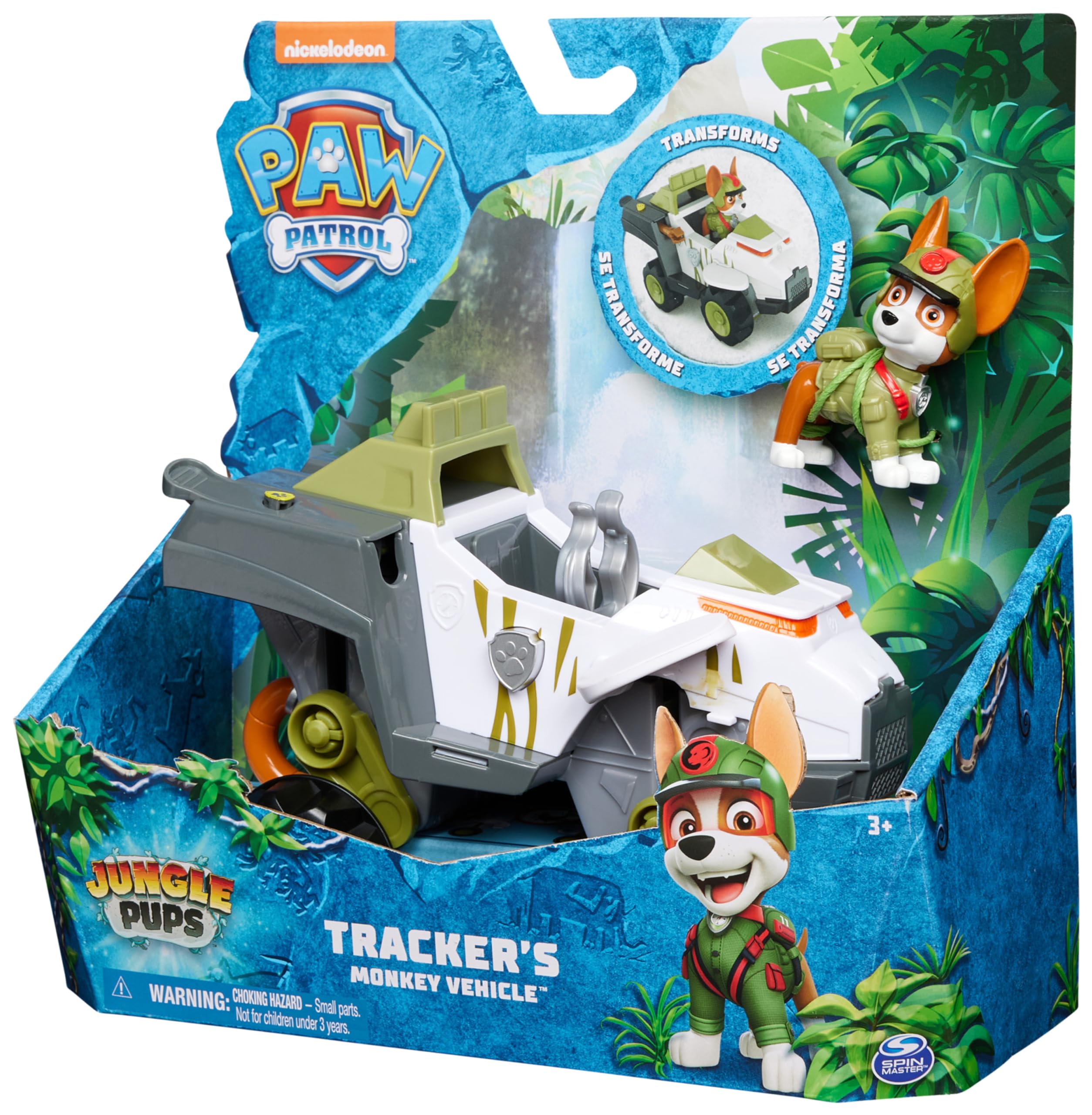 Paw Patrol Jungle Pups Tracker’s Monkey Vehicle with Action Figure - Transforming Rescue Toy for Kids 3+ 7
