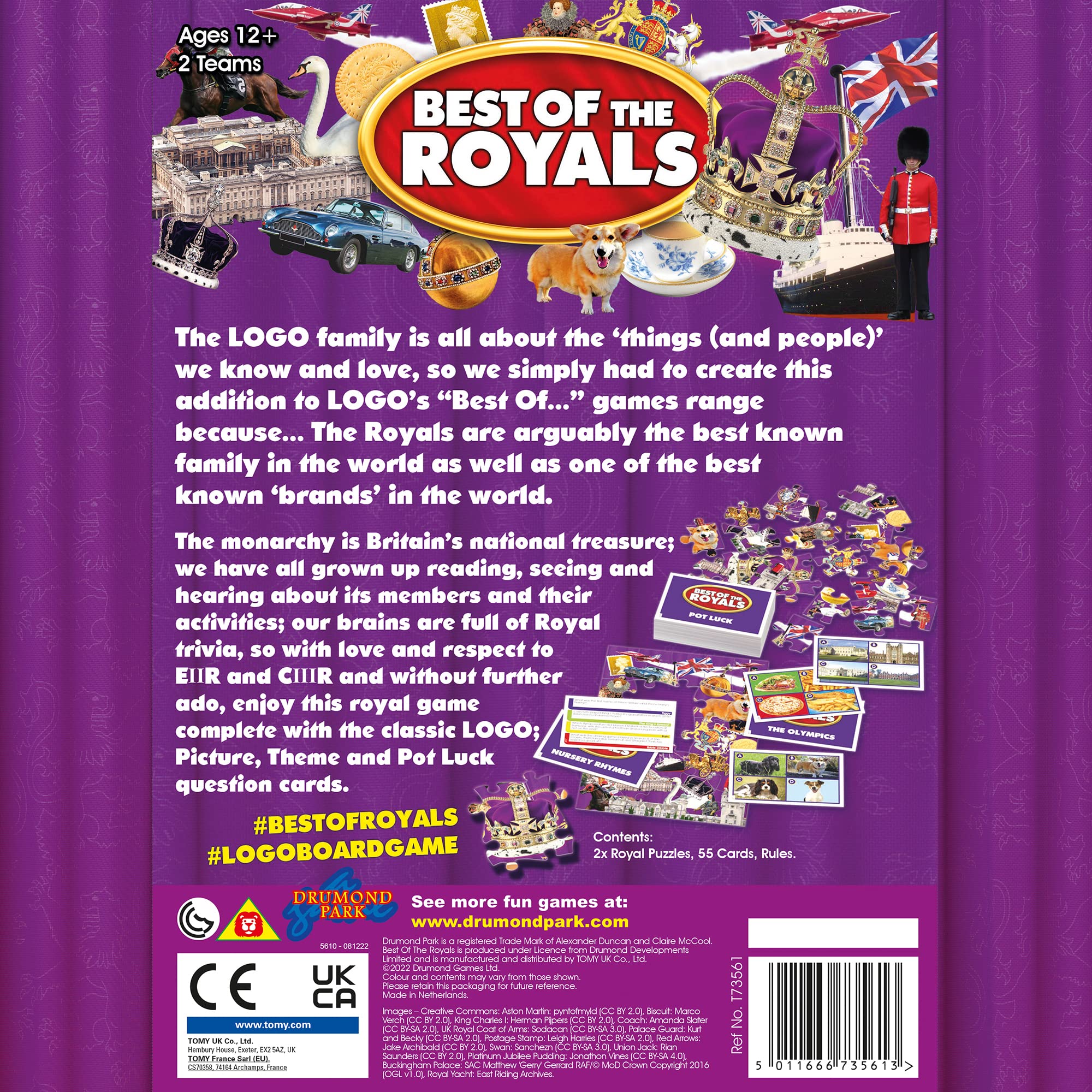 Drumond Park Best of the Royals Logo Board Game for2-8 Players, Family Trivia Game for Ages12+ 13