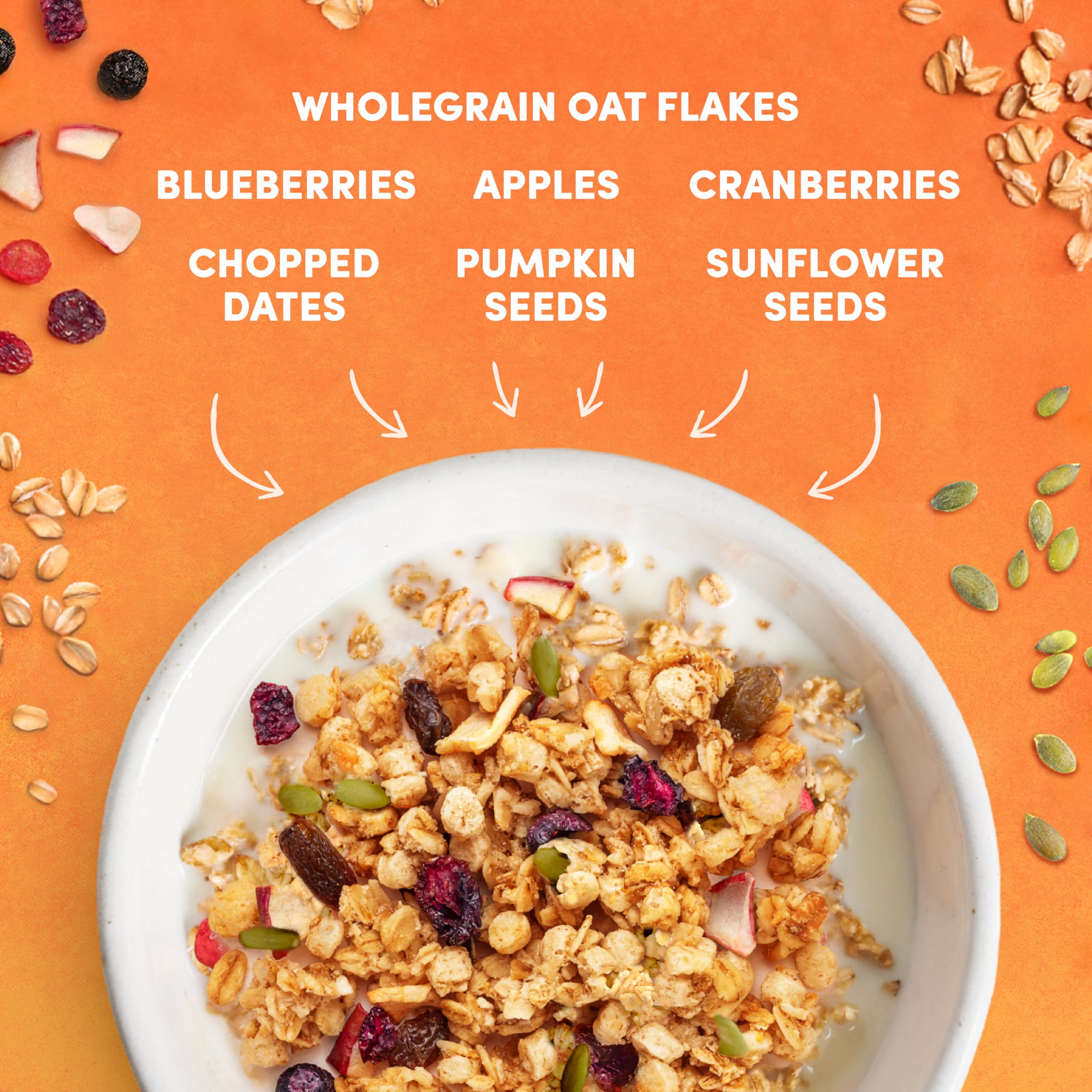JORDANS Granola No Added Sugar Apple & Berries Cereal | 4 x 425g Multi-pack | High Fibre 2