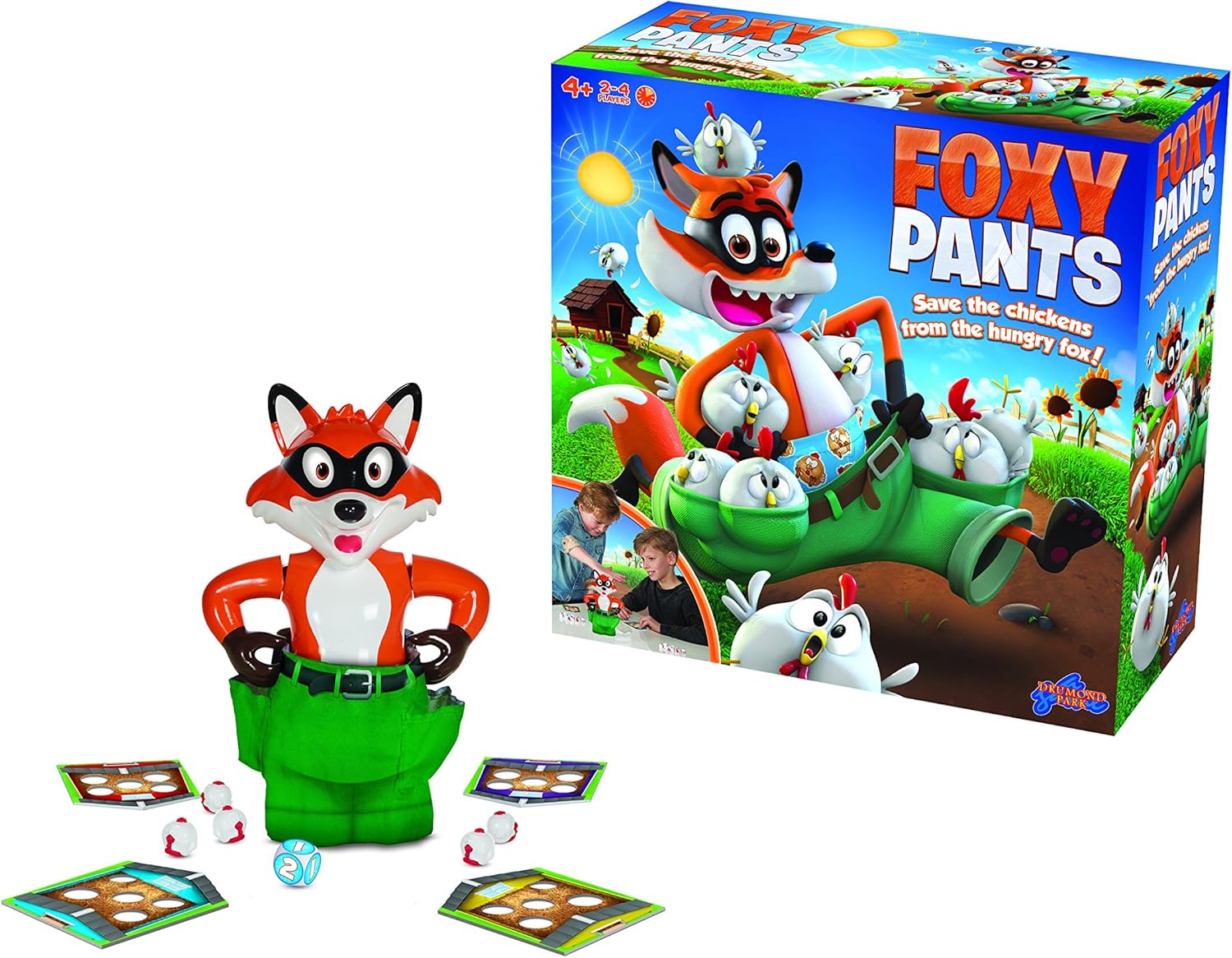 Goliath Foxy Pants Game - Save the Chickens from the Hungry Fox, Board Game for Kids, Ages 4+ 5